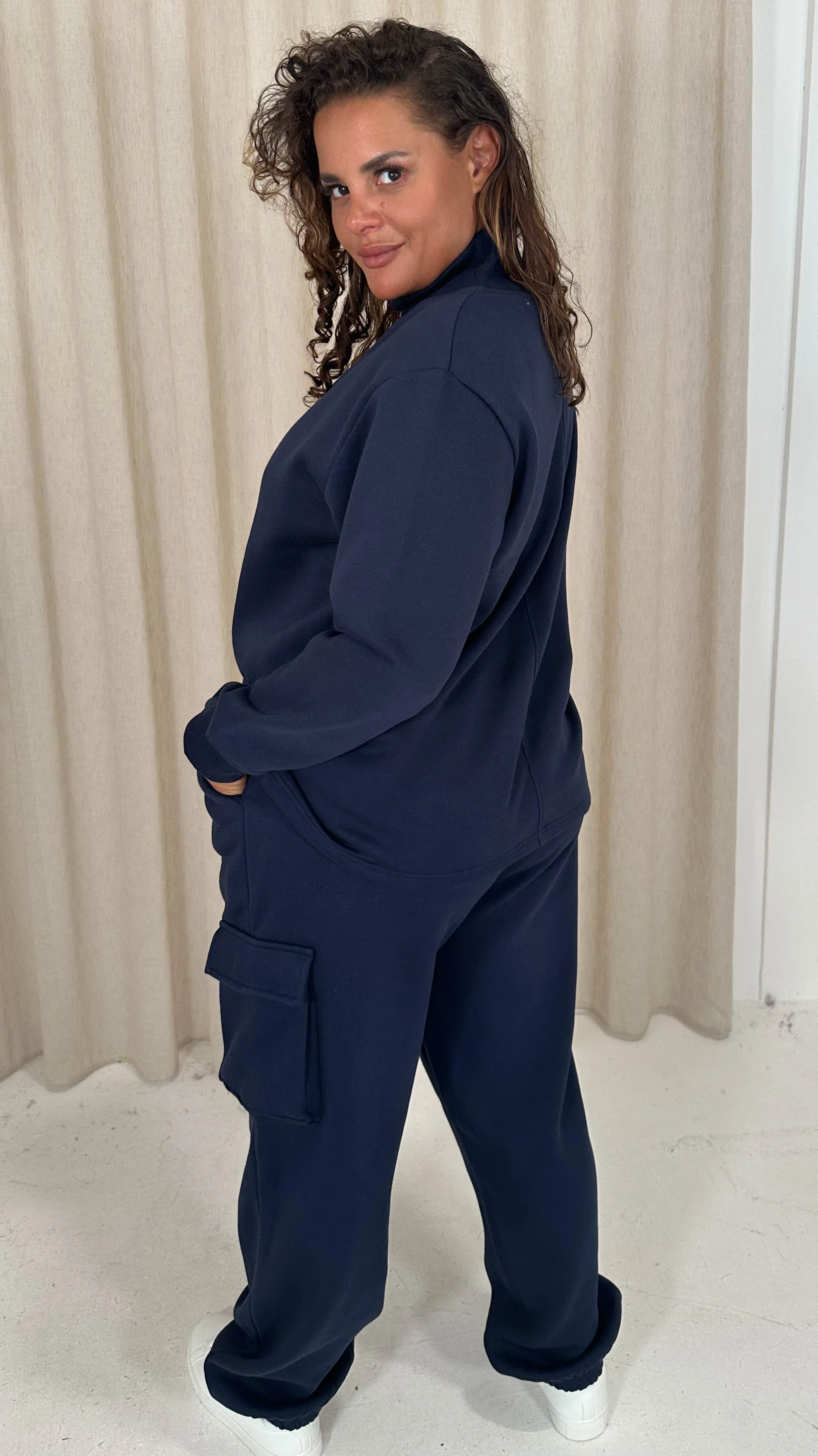 CurveWow Cargo Jogger Navy - Image 8