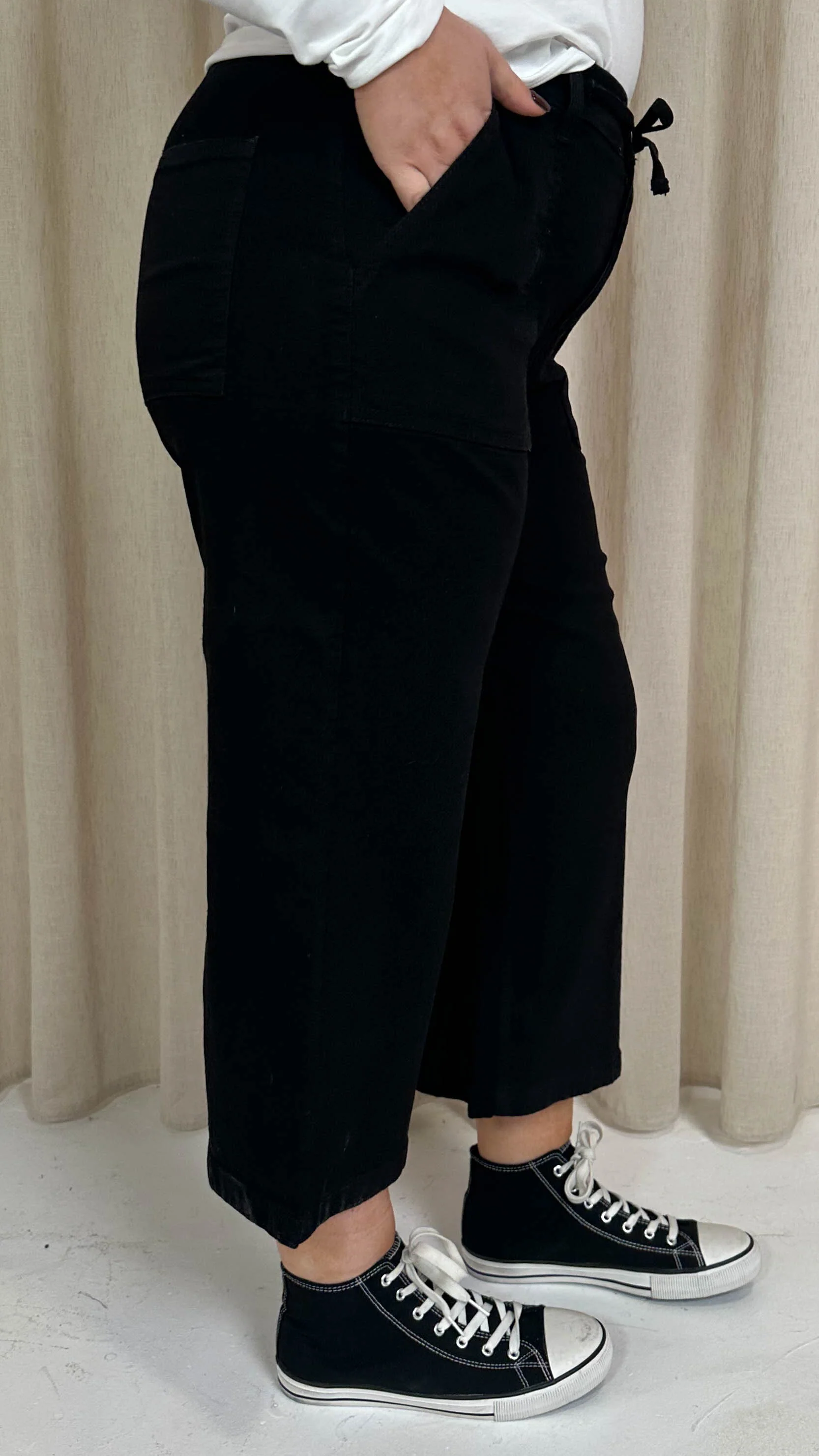 CurveWow Denim Culotte Black - Image 6