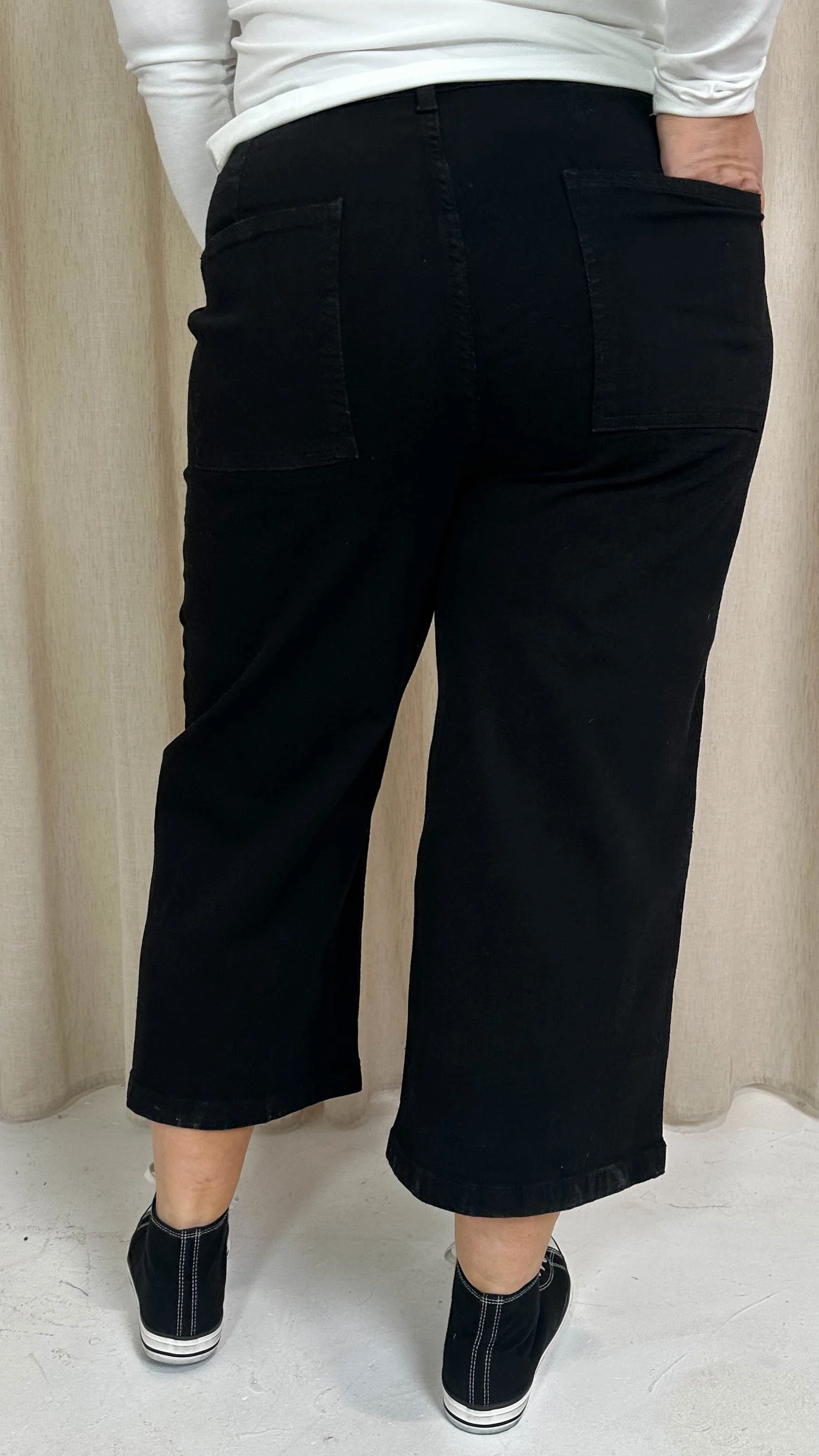 CurveWow Denim Culotte Black - Image 7