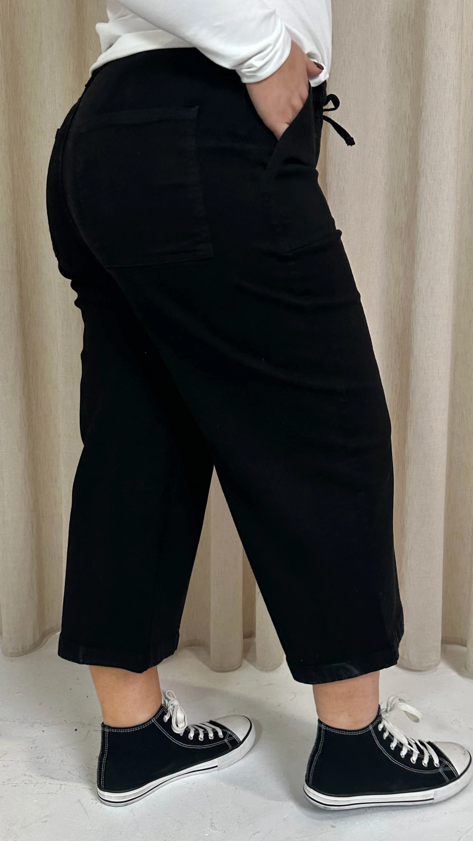 CurveWow Denim Culotte Black - Image 8