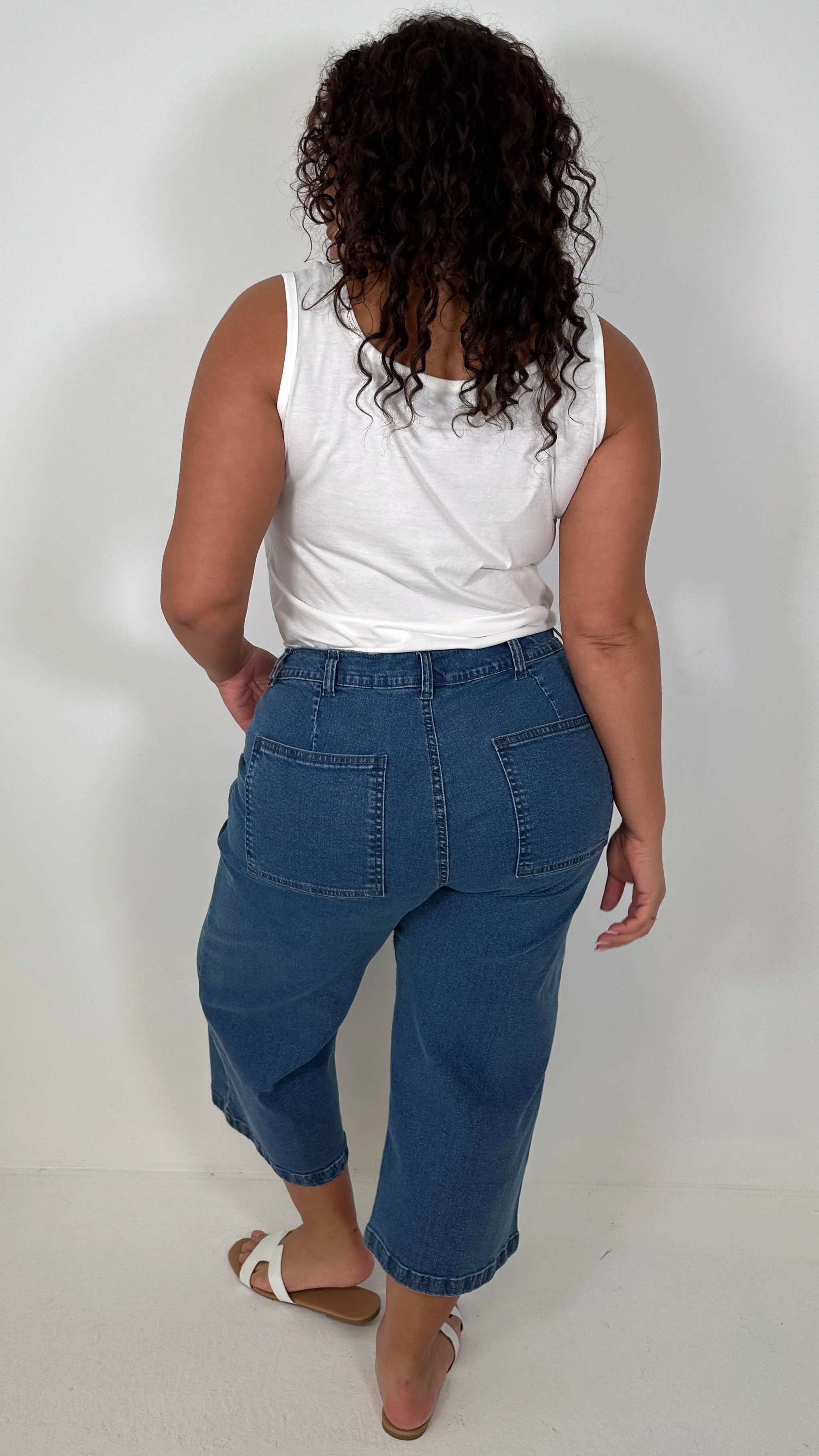 CurveWow Denim Culotte Mid Wash - Image 10