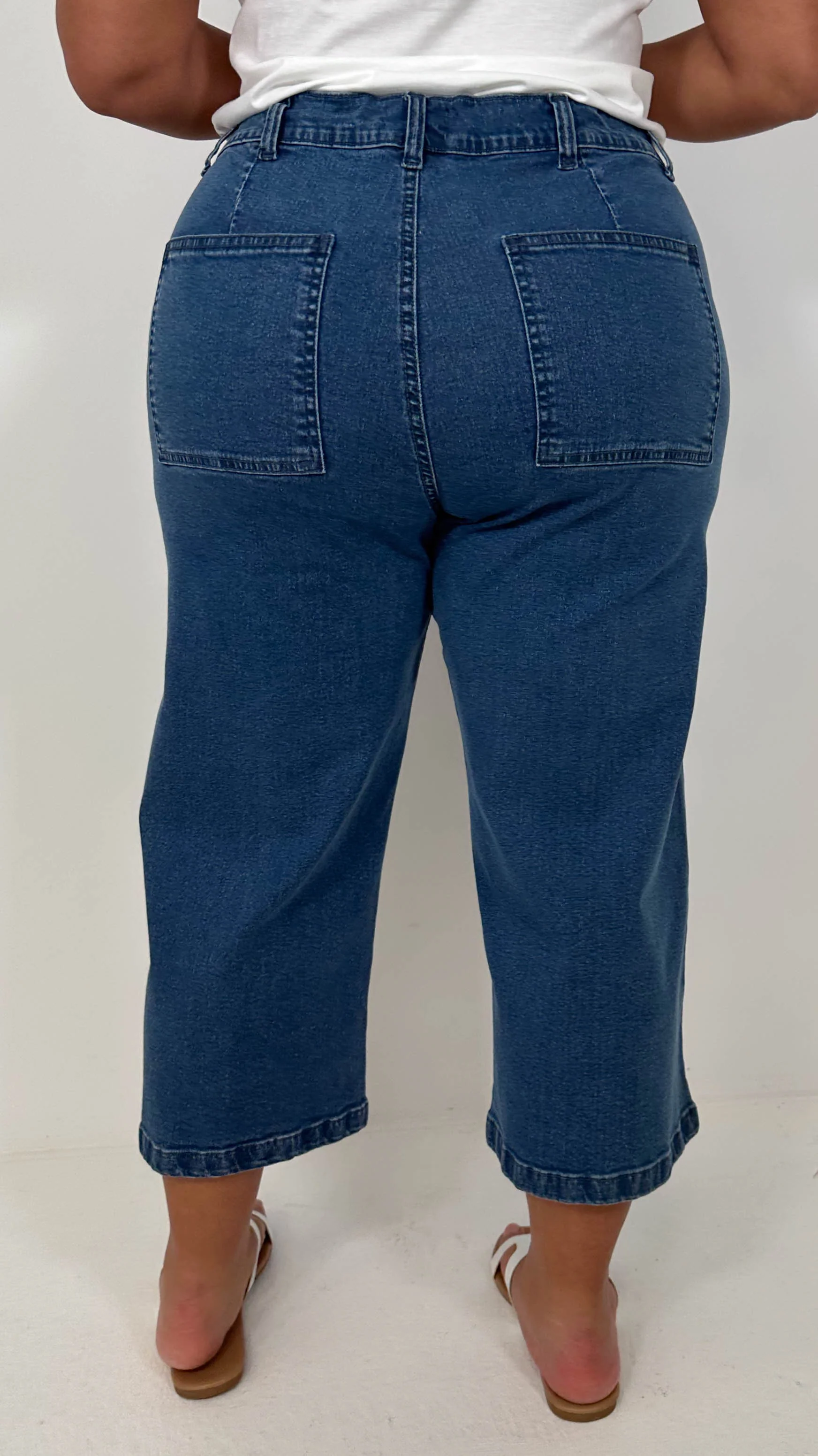 CurveWow Denim Culotte Mid Wash - Image 8