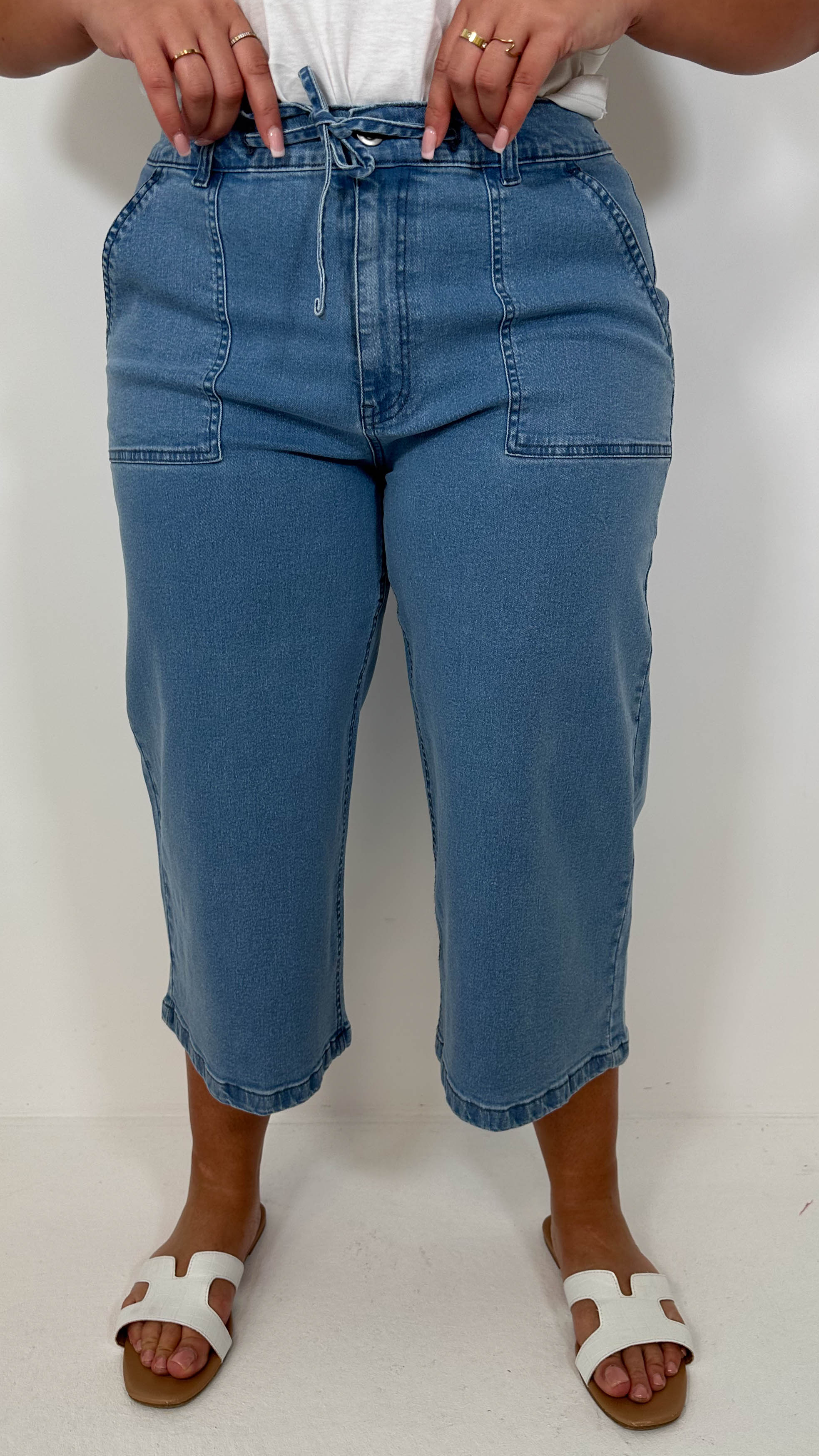 CurveWow Denim Culotte Light Wash - Image 2