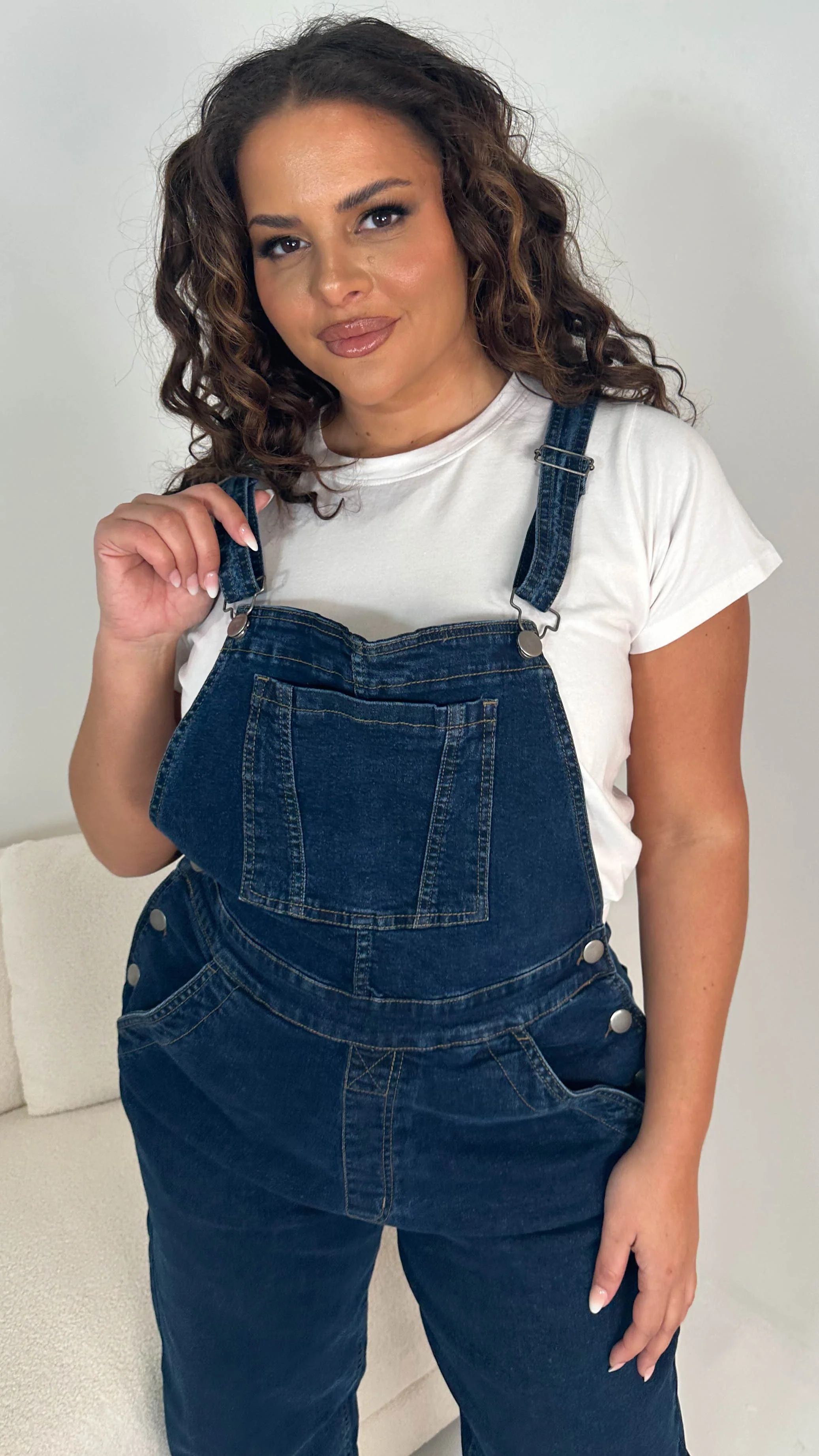CurveWow Denim Dungaree Dark Wash - Image 2