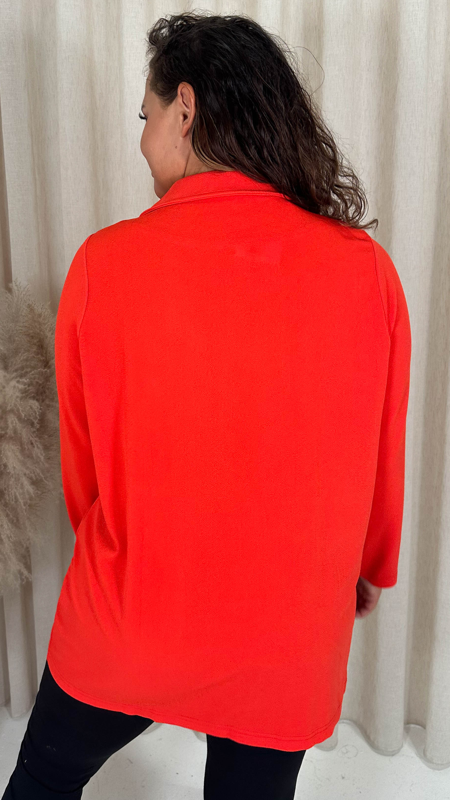 CurveWow Double Breasted Blazer Burnt Orange - Image 6