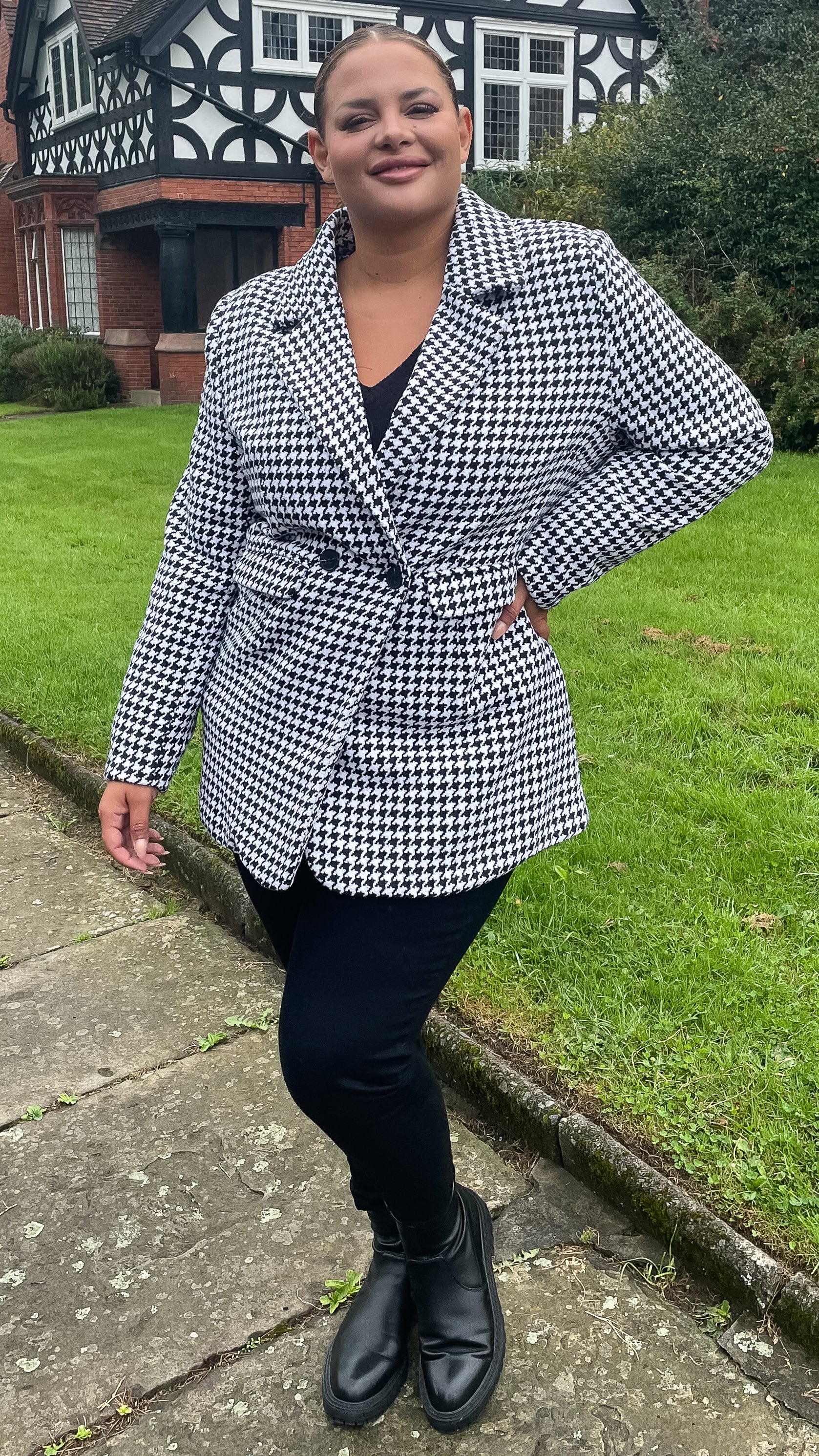 CurveWow Double Breasted Jacket Dogtooth - Image 5