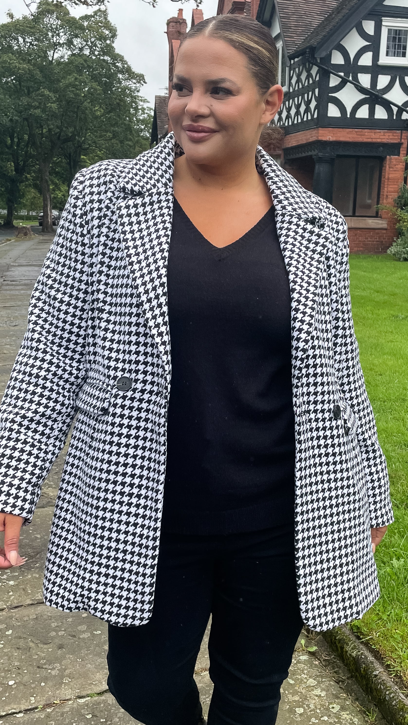 CurveWow Double Breasted Jacket Dogtooth - Image 7