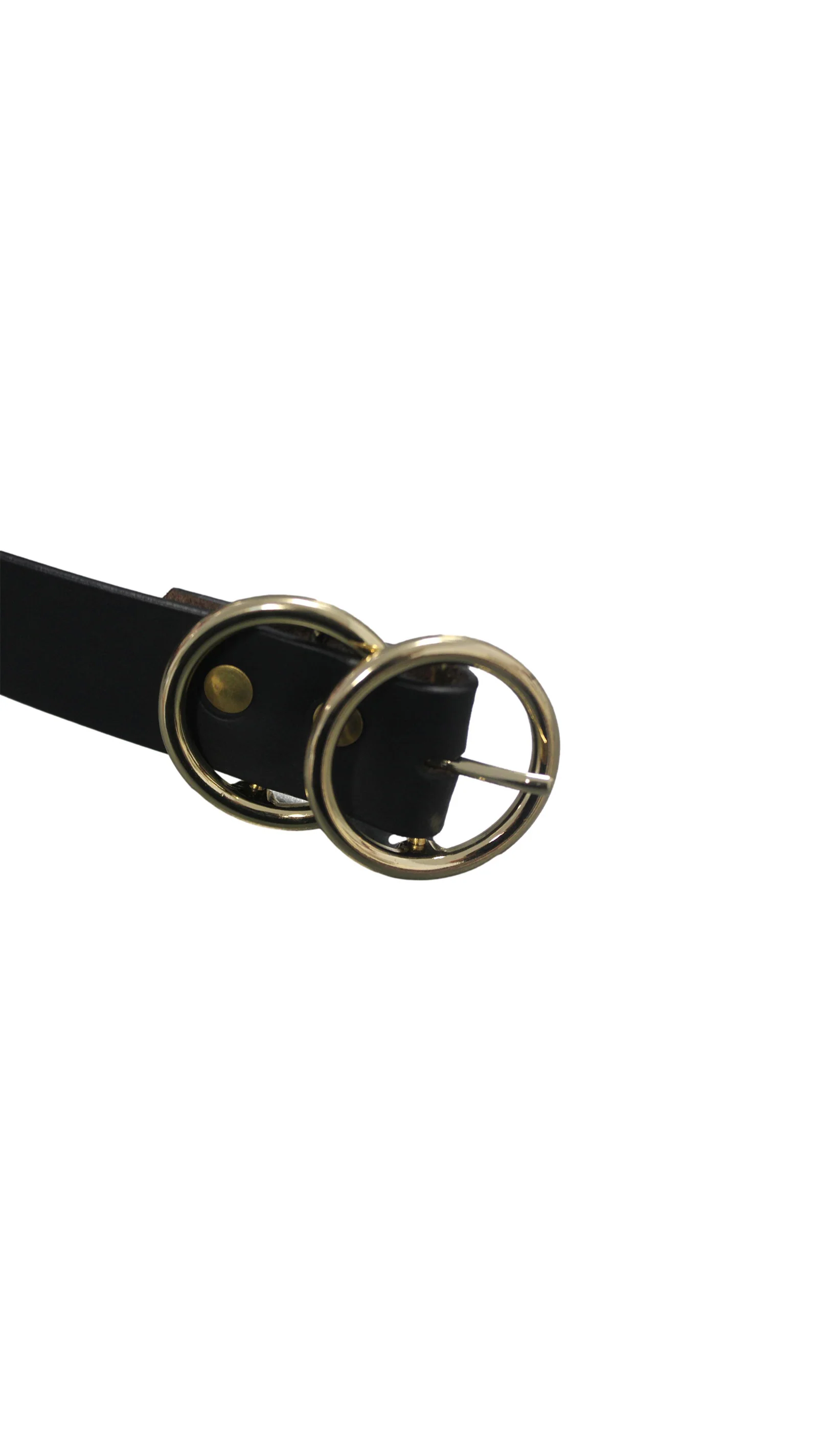 CurveWow Leather Double Ring Loop Belt Black - Image 5