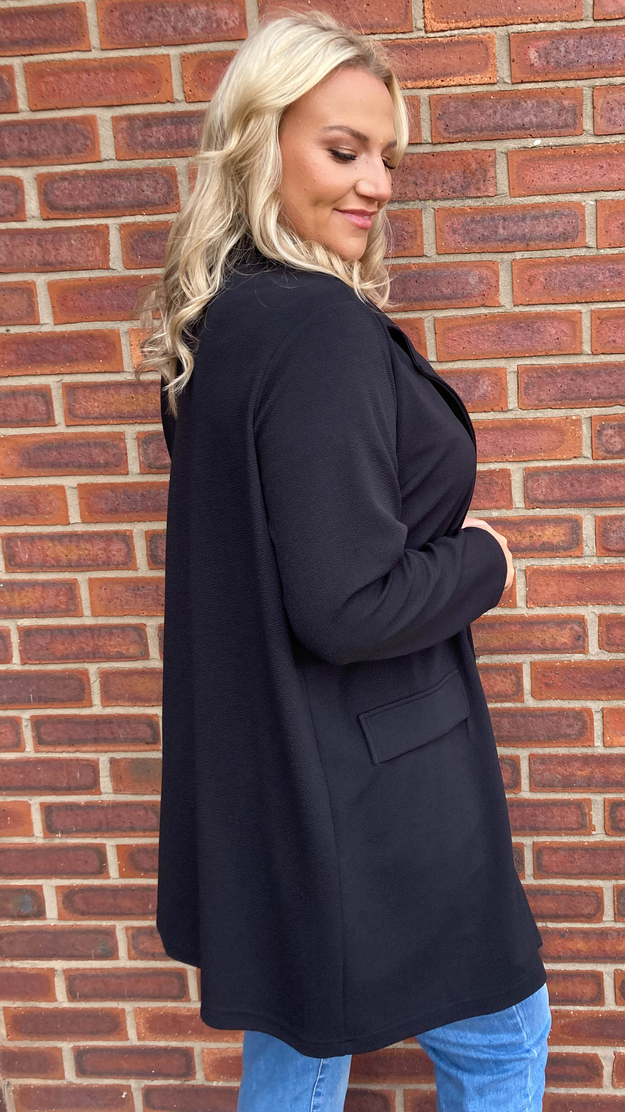 CurveWow Relaxed Blazer Black - Image 6