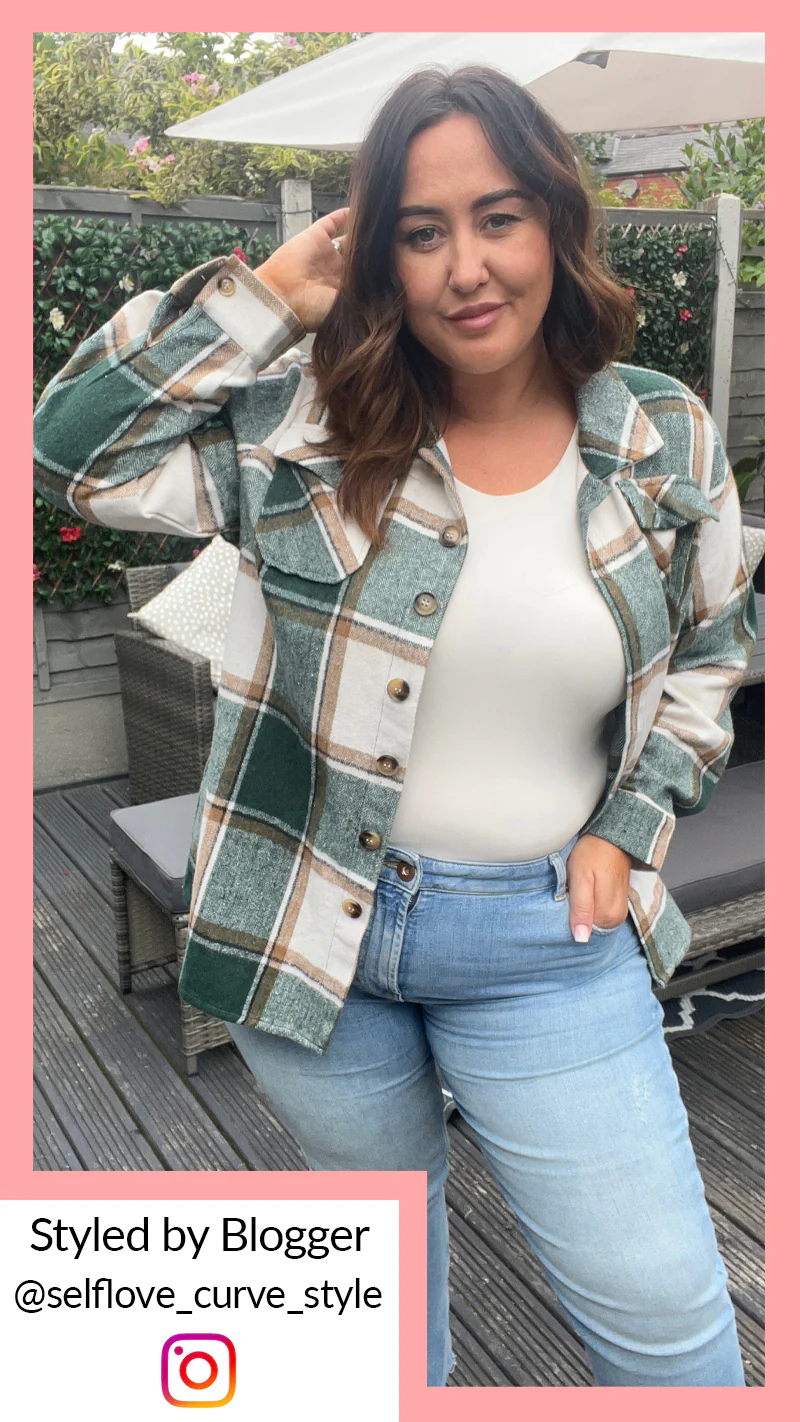 CurveWow Green Check Shacket - Image 2