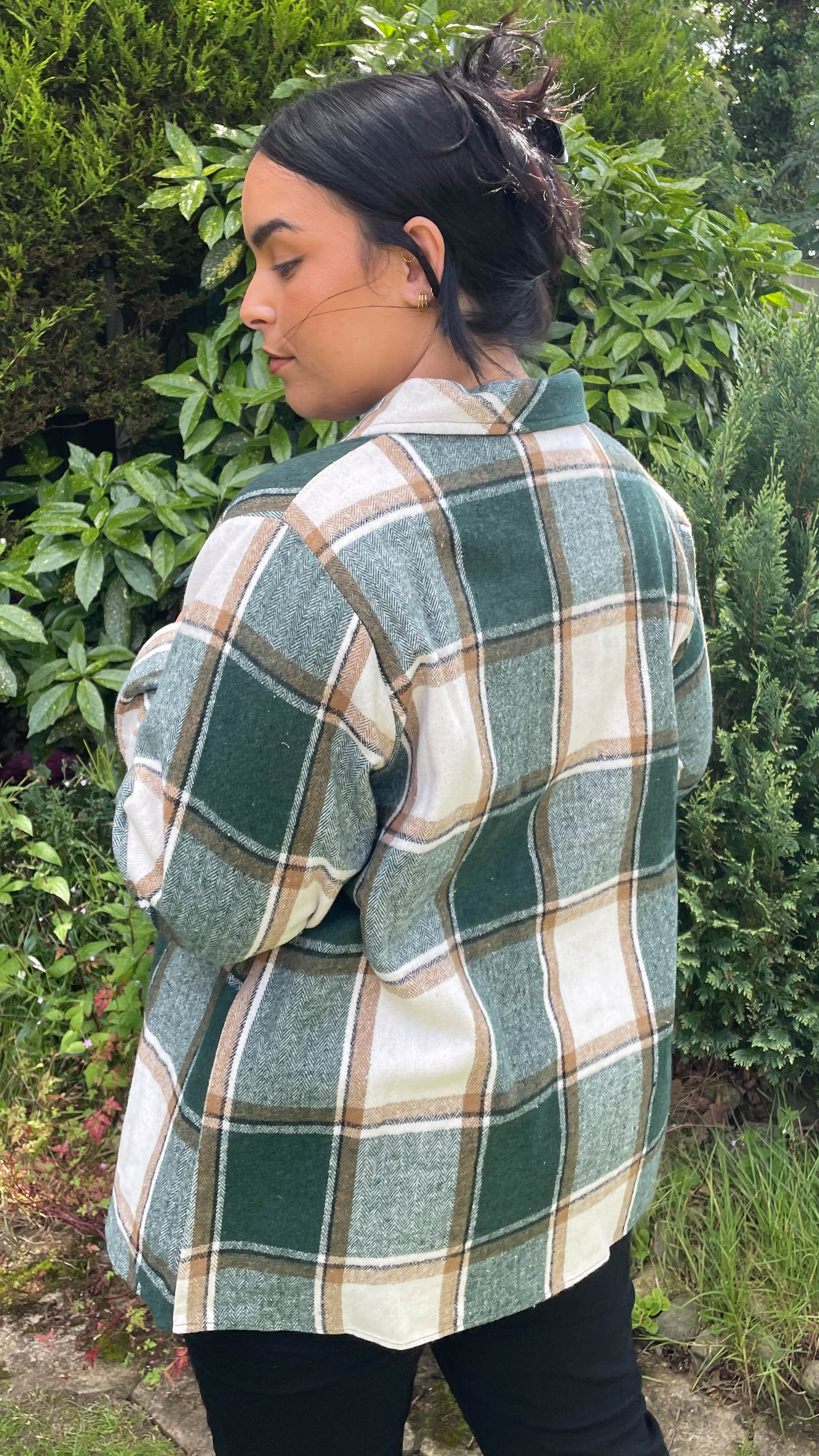 CurveWow Green Check Shacket - Image 4