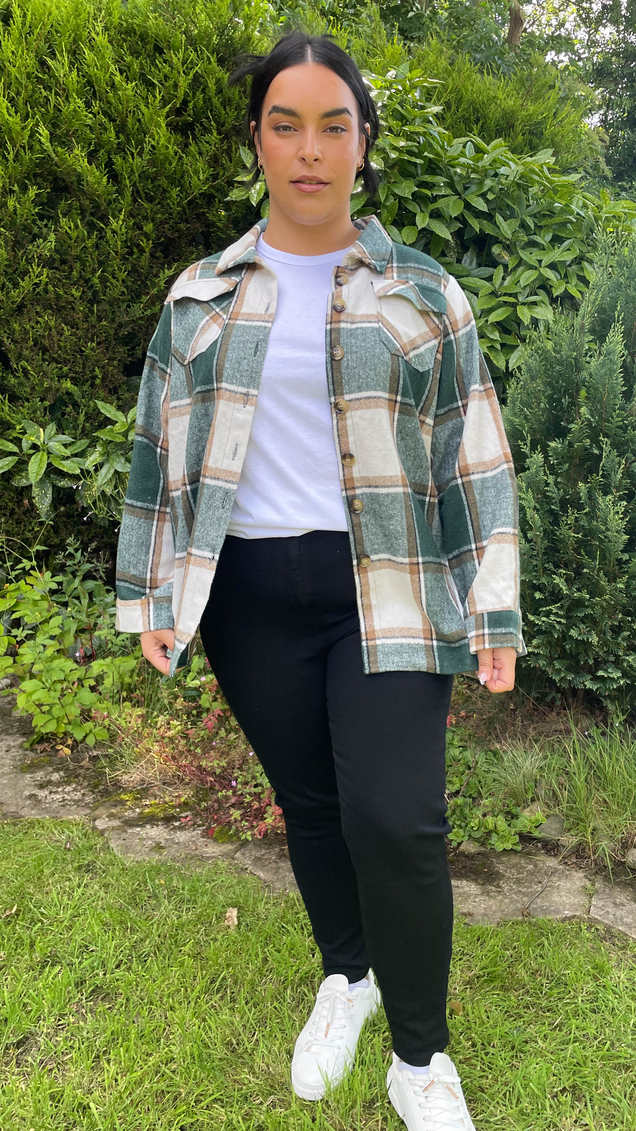 CurveWow Green Check Shacket - Image 5