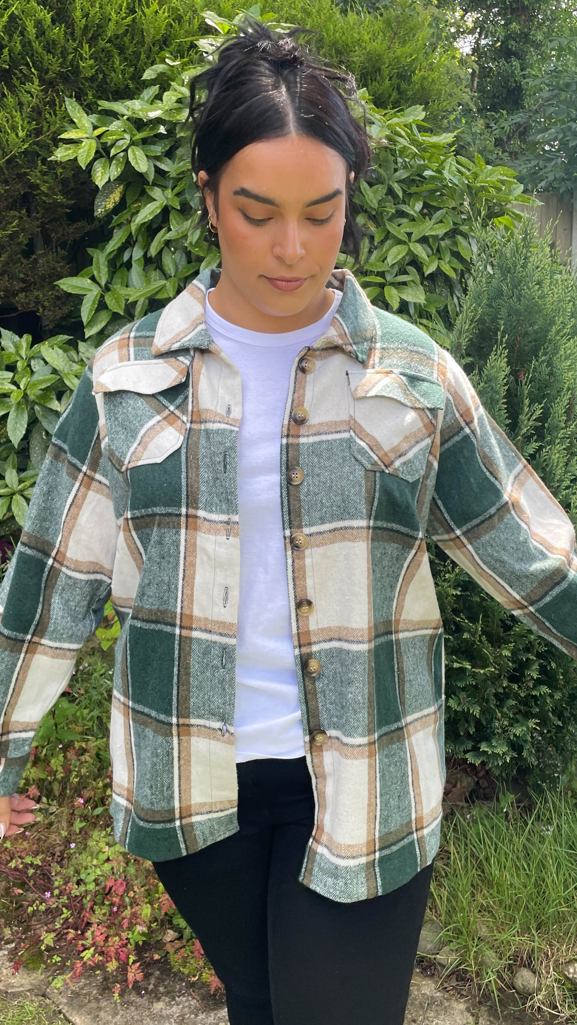 CurveWow Green Check Shacket - Image 6