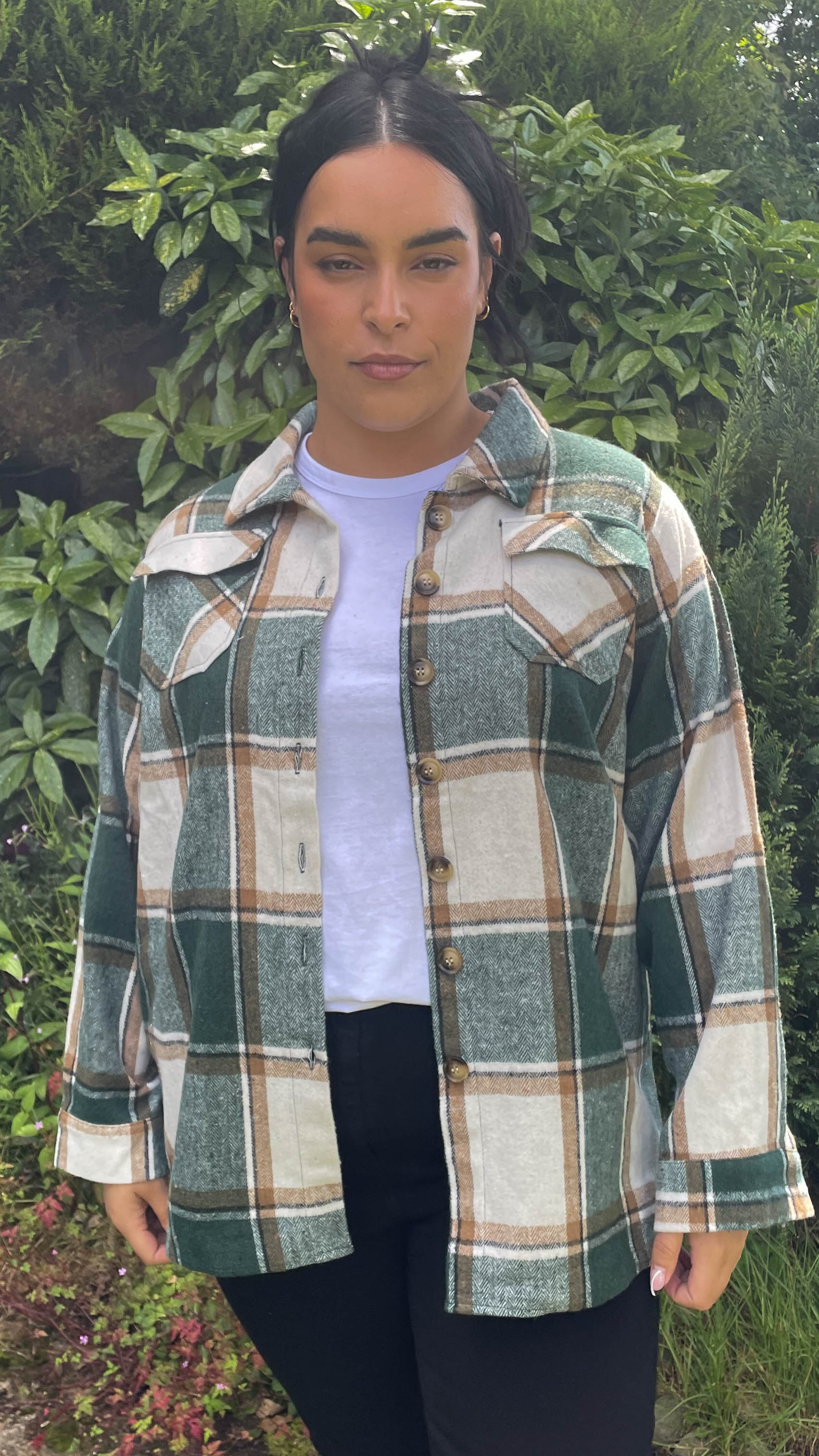 CurveWow Green Check Shacket - Image 7