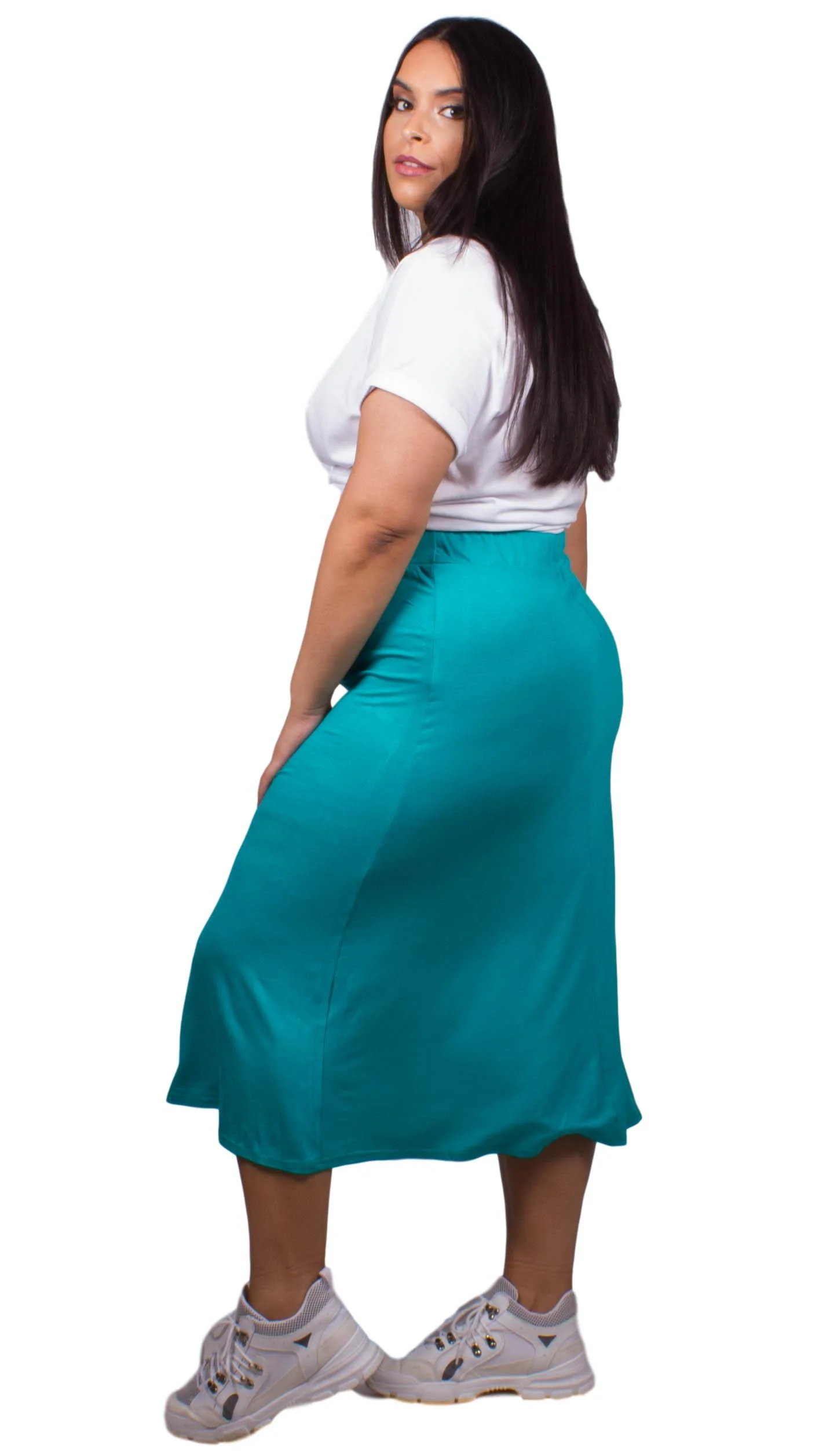 Curvewow Green Midi Skirt - Image 4