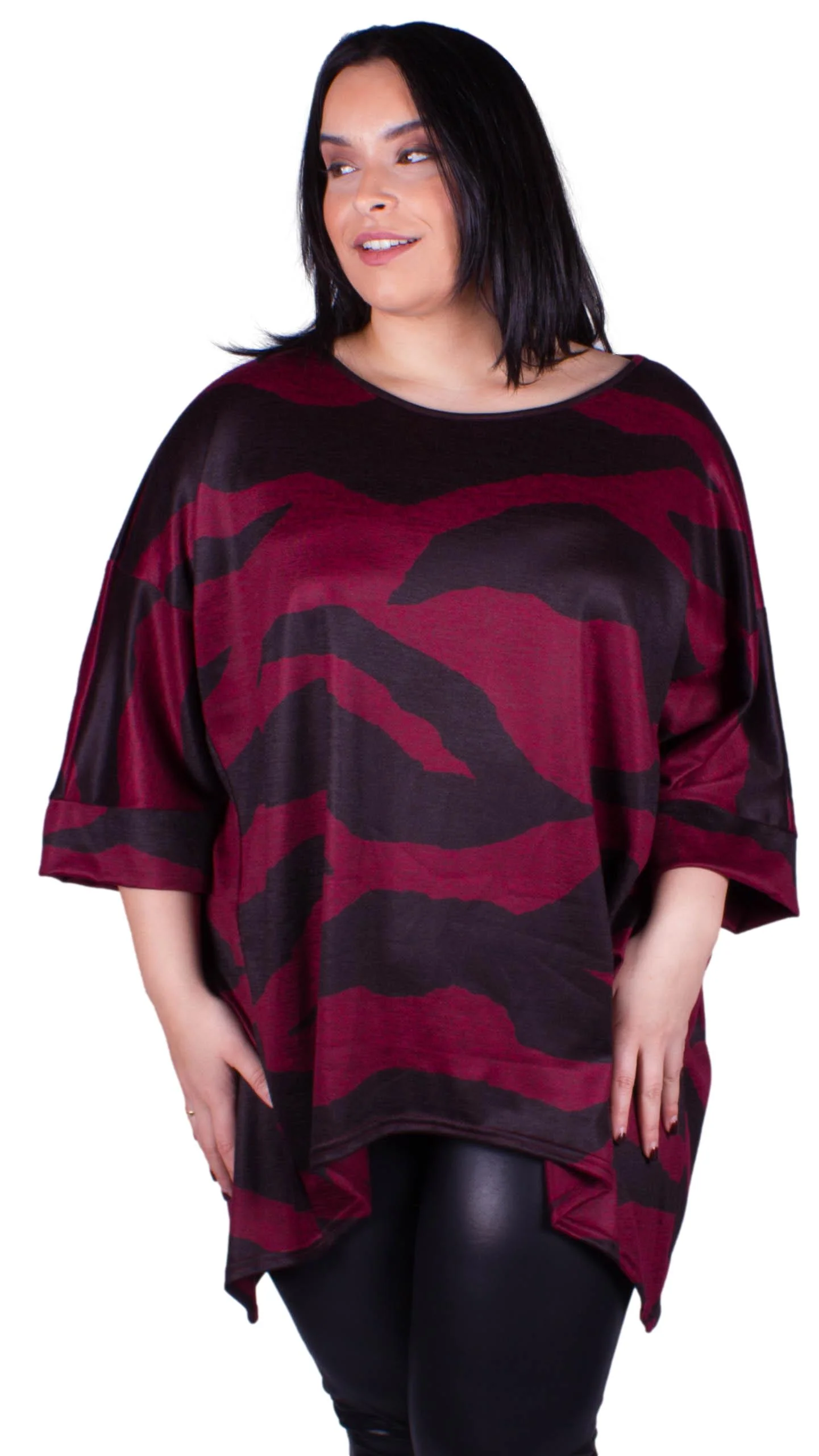CurveWow Hanky Hem Top Wine - Image 3