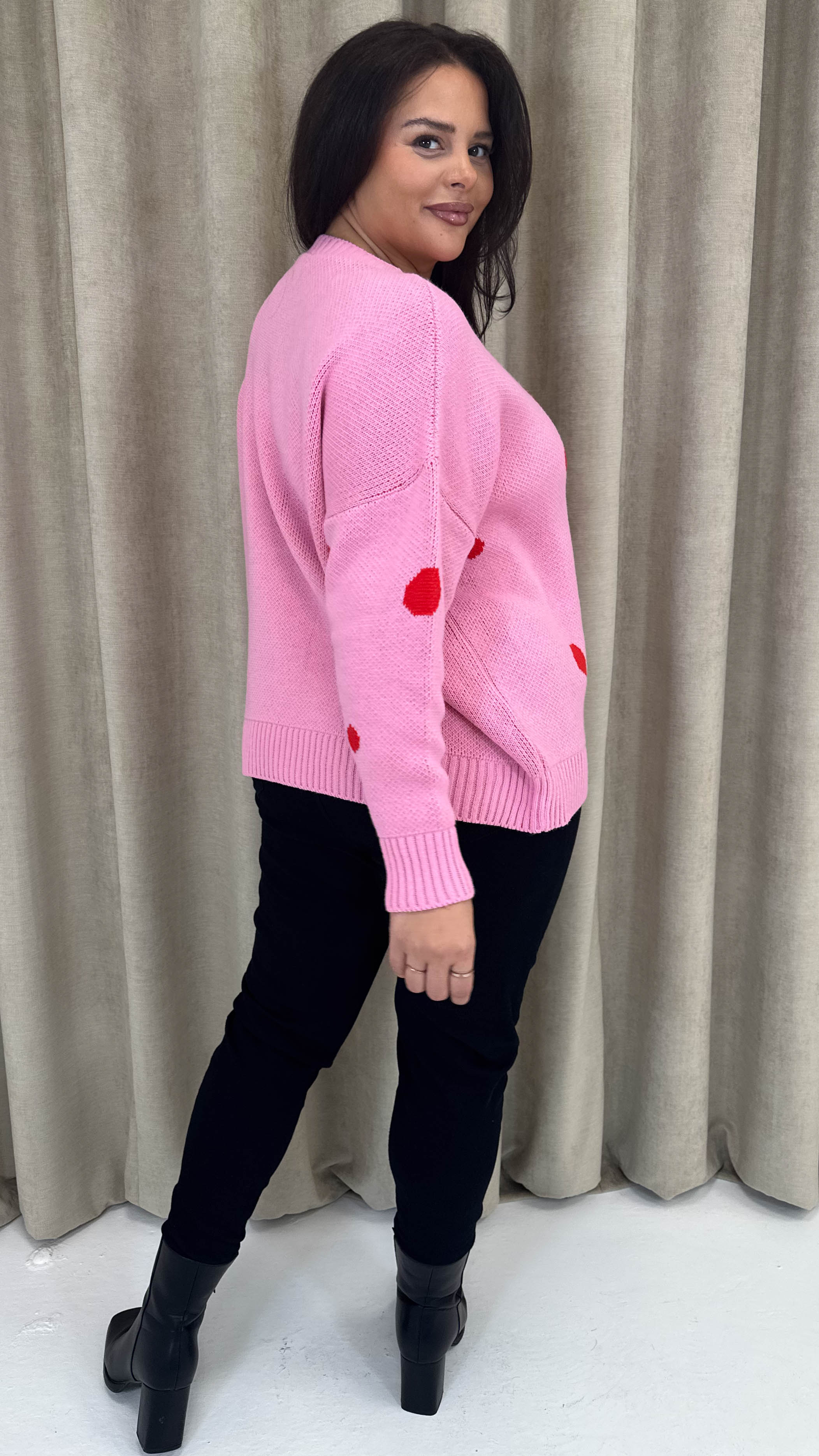 CurveWow Hohoho Christmas Jumper Pink - Image 9
