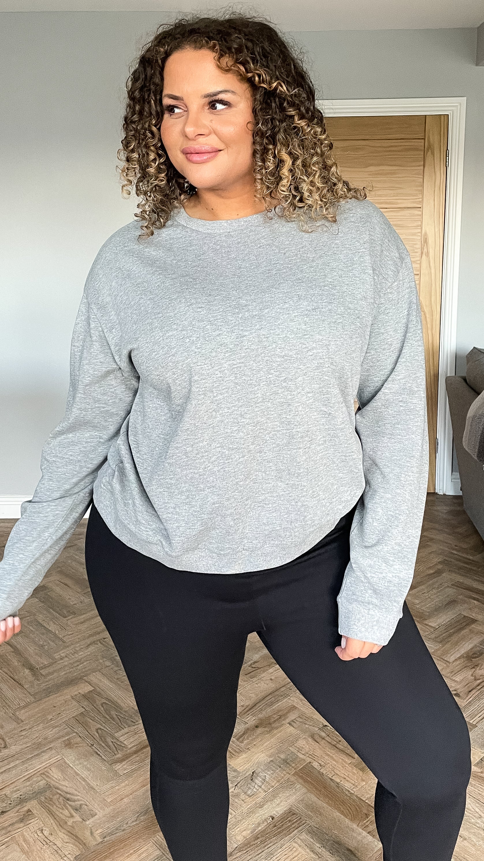CurveWow Jersey Sweatshirt Grey - Image 5