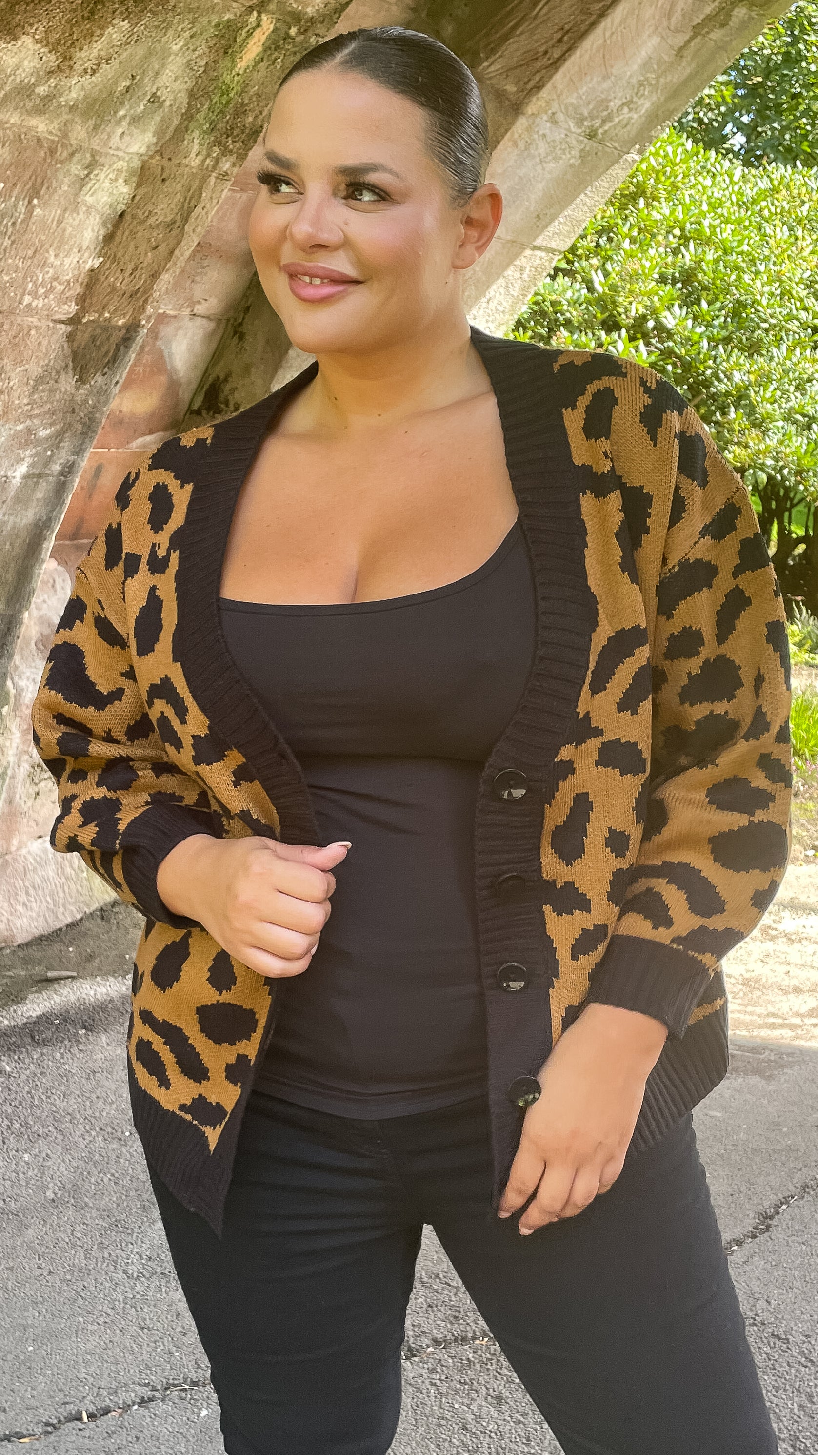 CurveWow Knitted Cardigan Leopard Print - Image 7