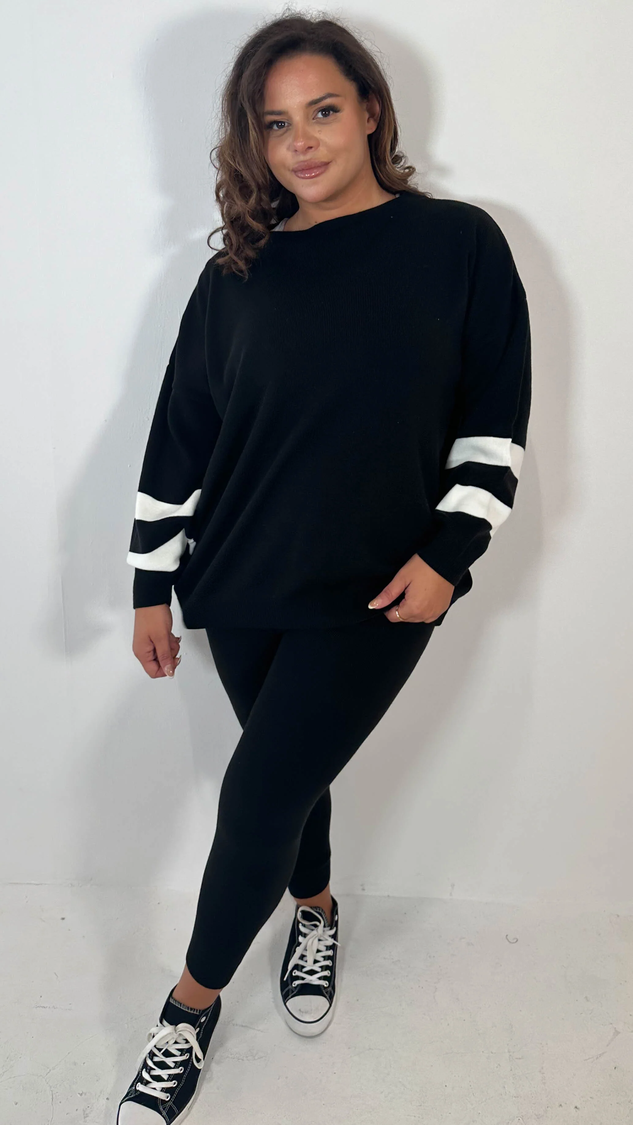 CurveWow Knitted Co-Ord Black - Image 2