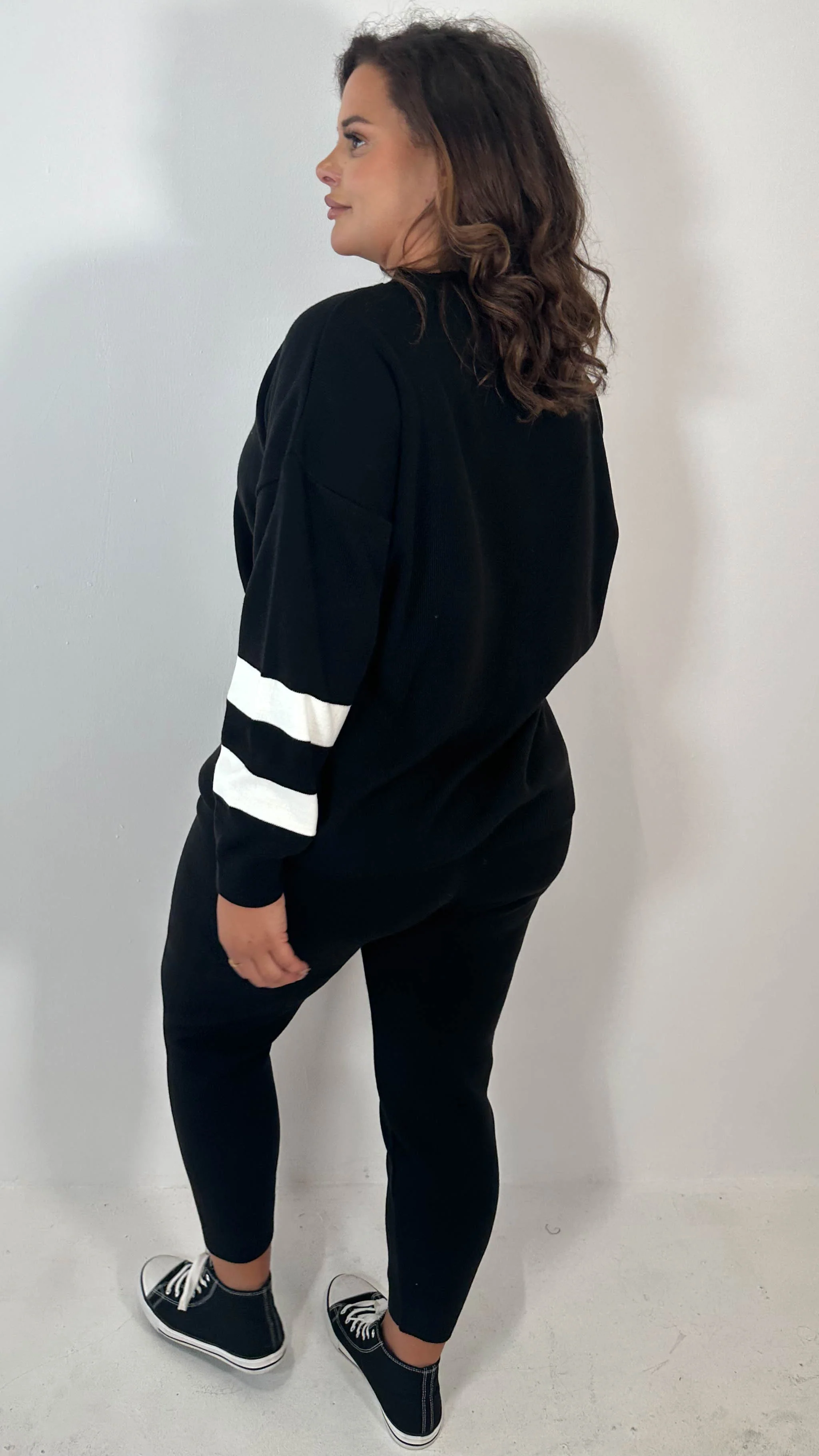 CurveWow Knitted Co-Ord Black - Image 7