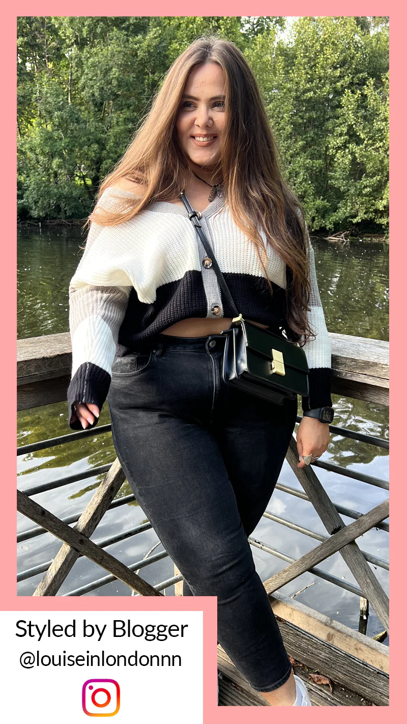 CurveWow Knitted Colour Block Cardigan - Image 2