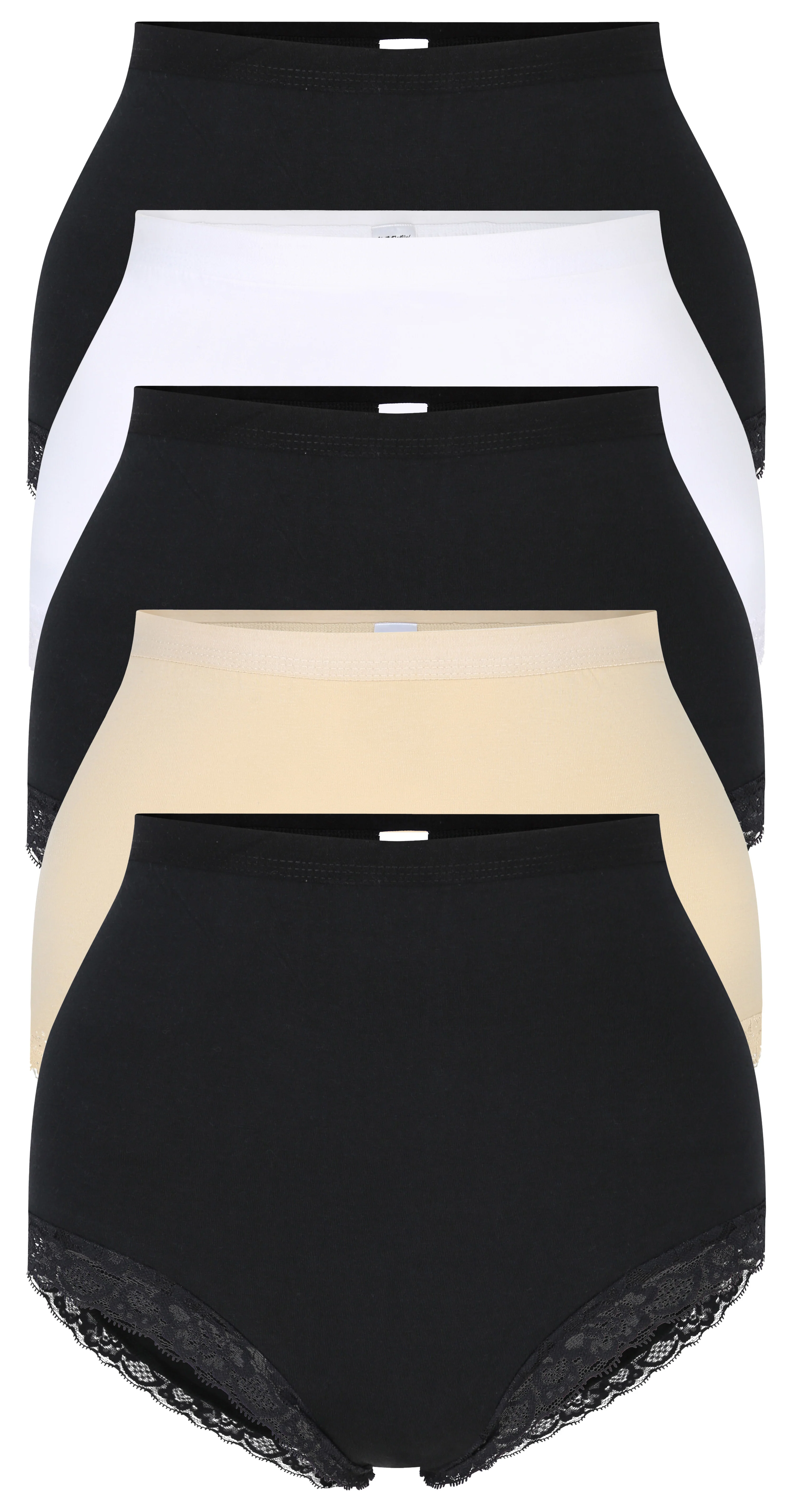 CurveWow Lace Brief 5 Pack Multi