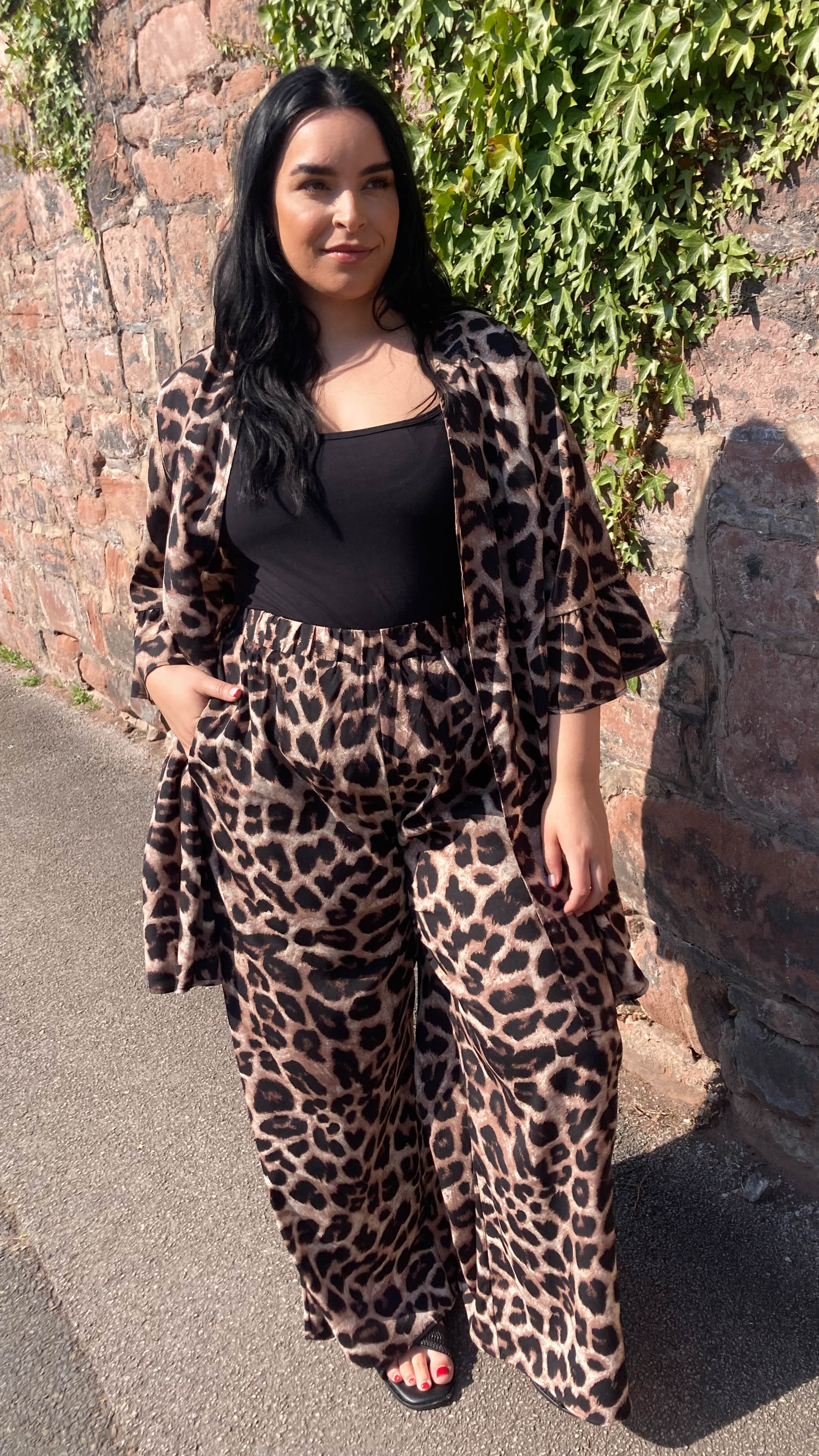 CurveWow Leopard Print Wide Leg Trousers - Image 7
