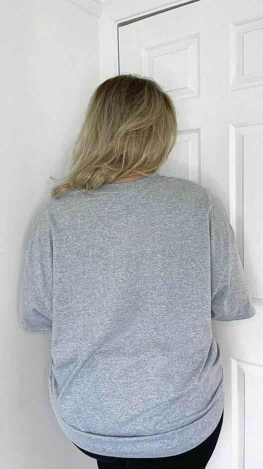 CurveWow Logo Print T-Shirt Grey - Image 4