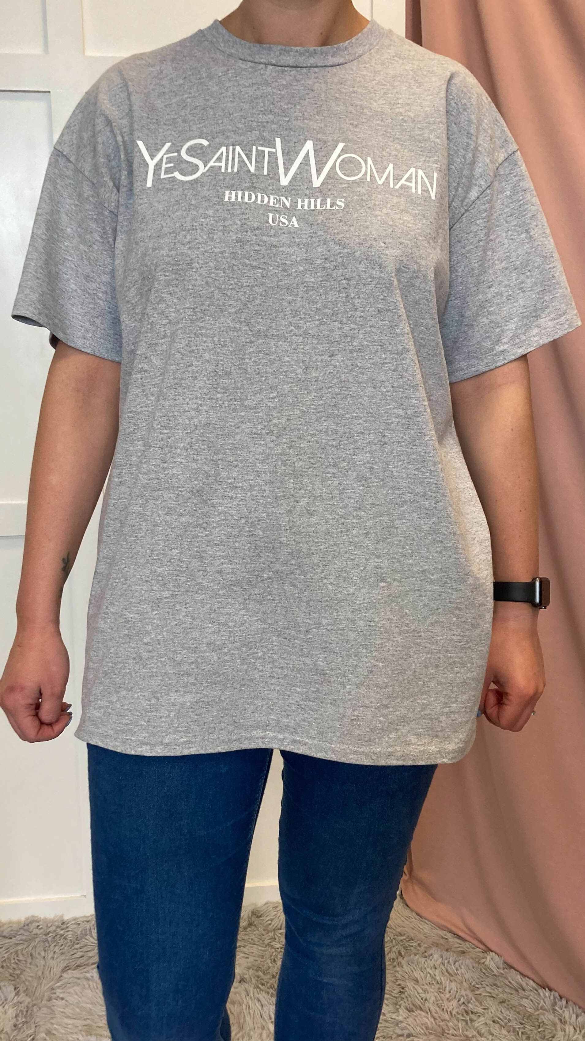 CurveWow Logo Print T-Shirt Grey - Image 5