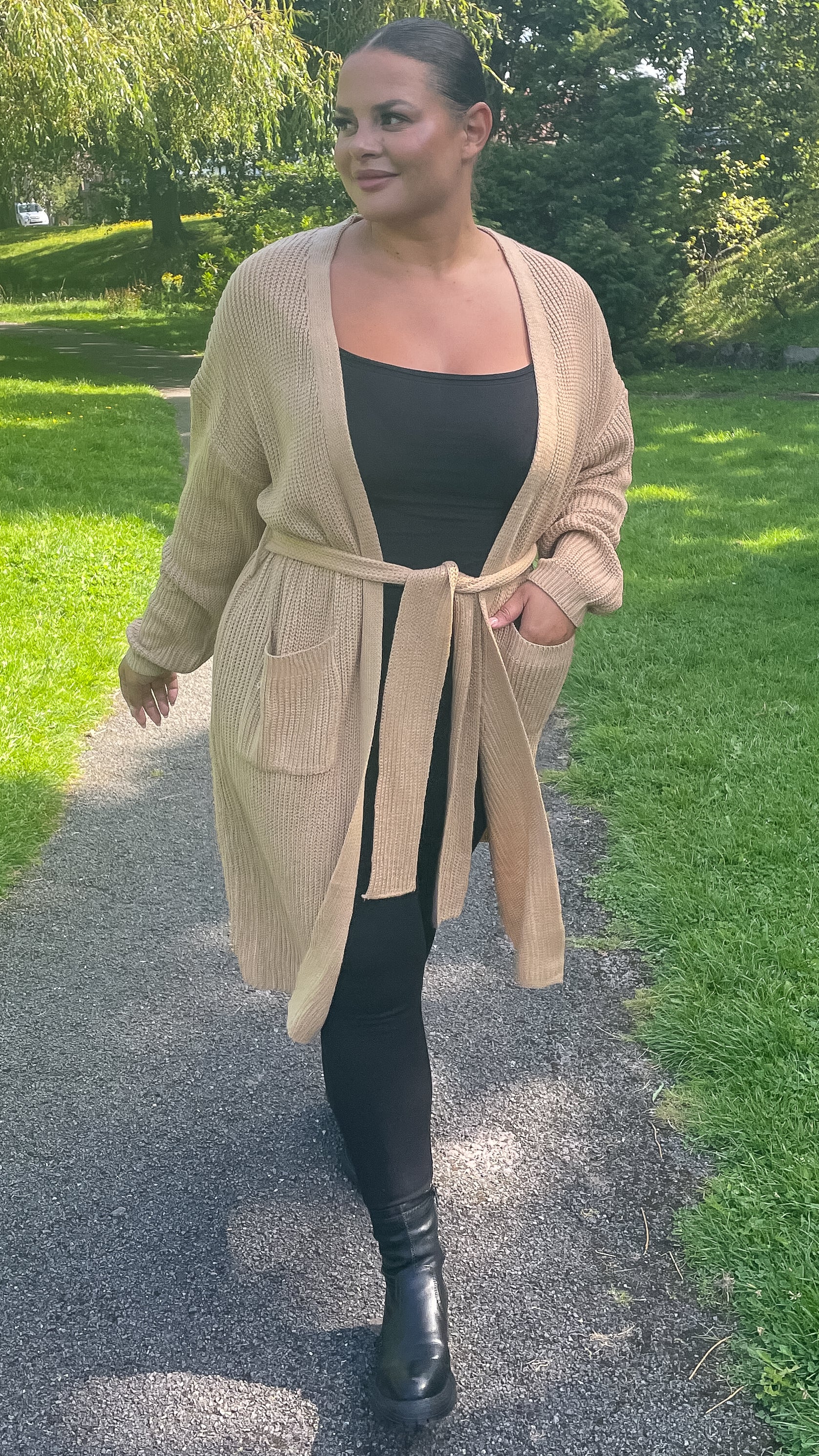 CurveWow Maxi Cardigan Camel