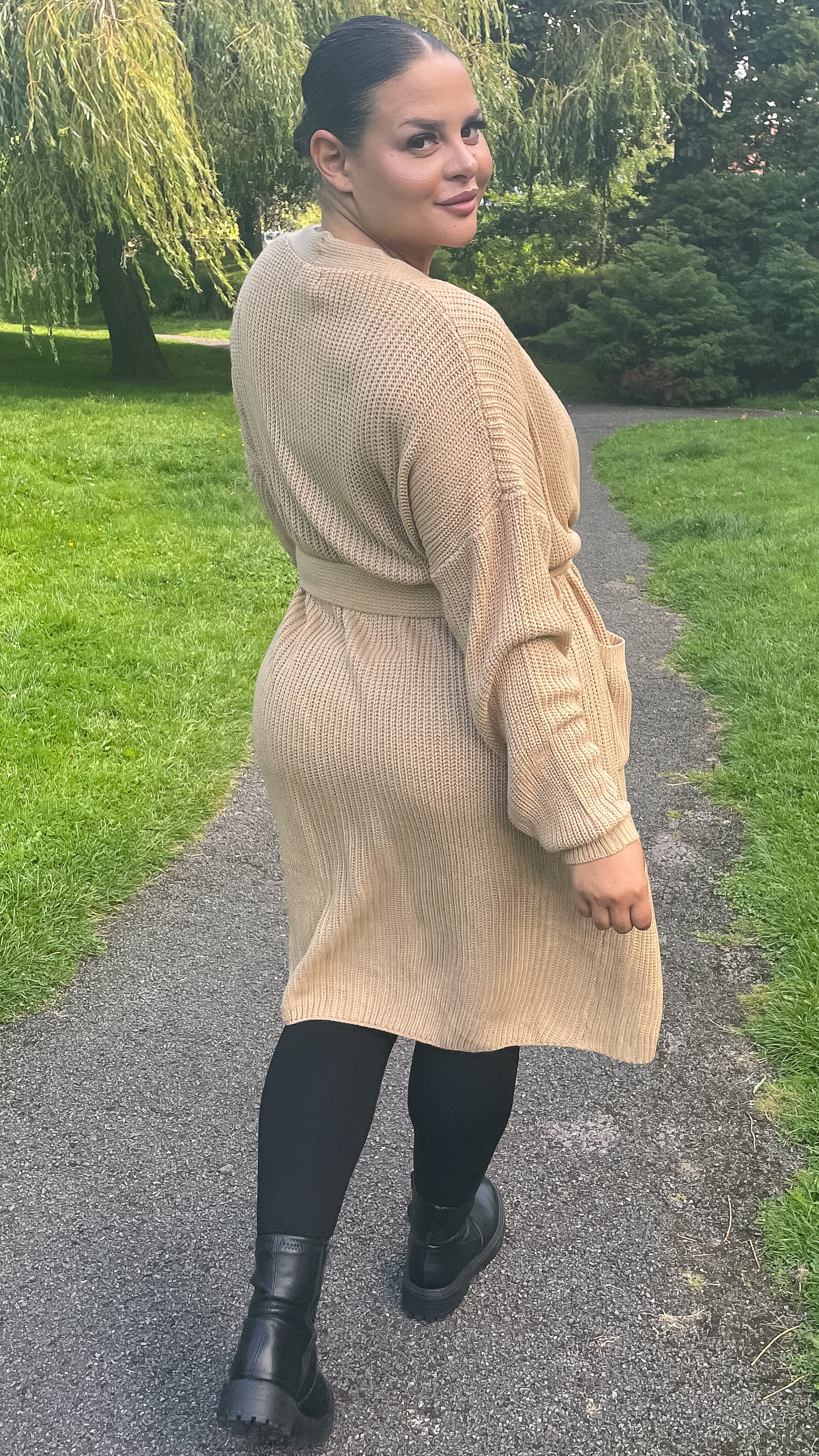 CurveWow Maxi Cardigan Camel - Image 5