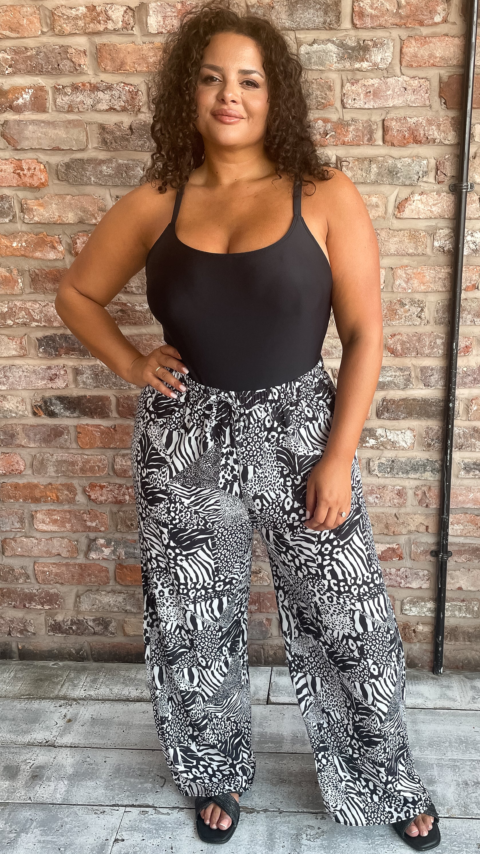 CurveWow Mixed Animal Print Beach Trousers - Image 3
