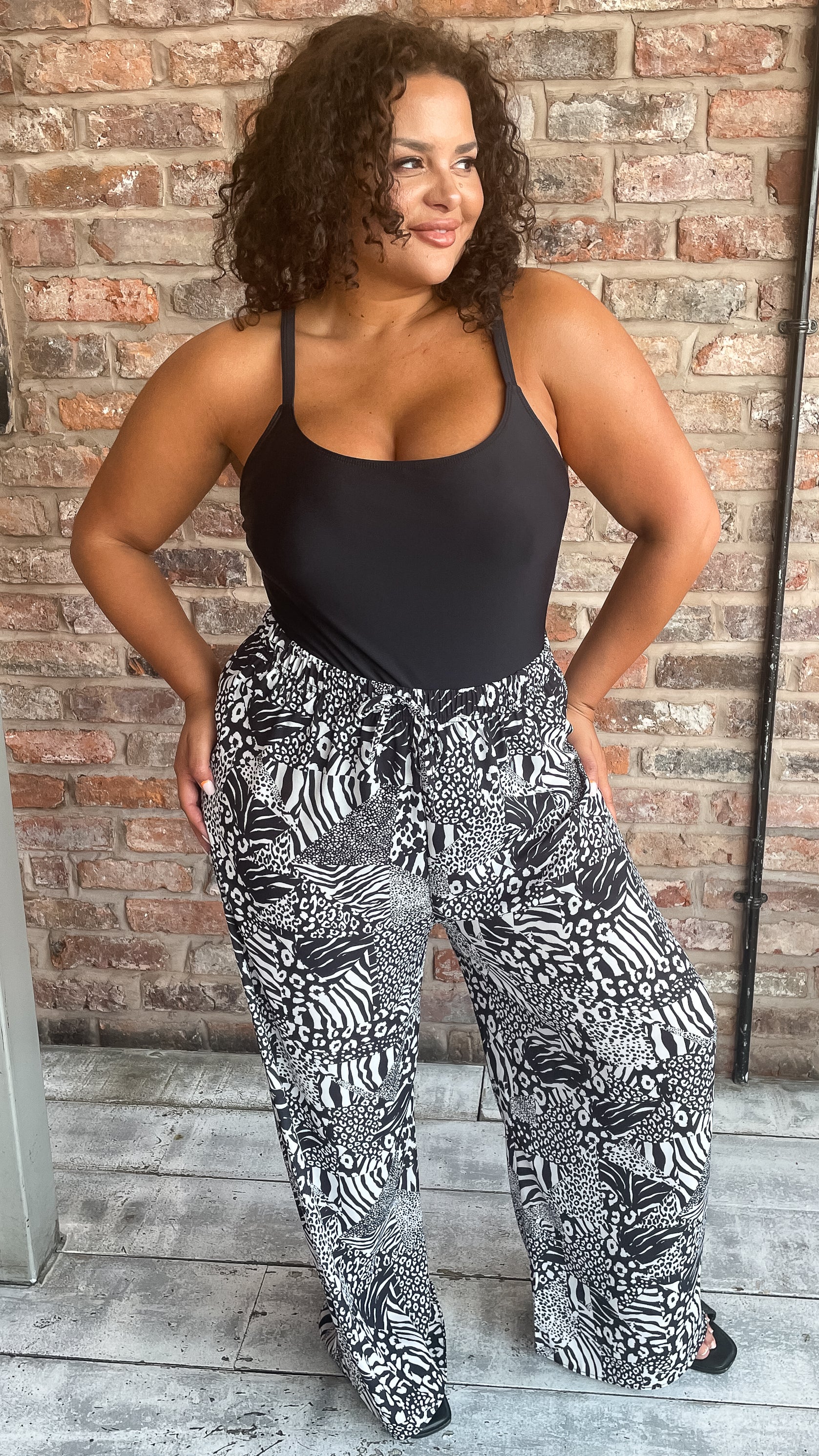 CurveWow Mixed Animal Print Beach Trousers - Image 6