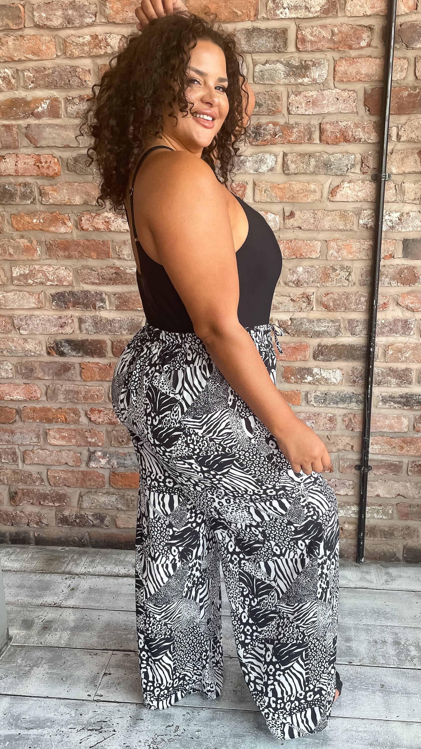 CurveWow Mixed Animal Print Beach Trousers - Image 8