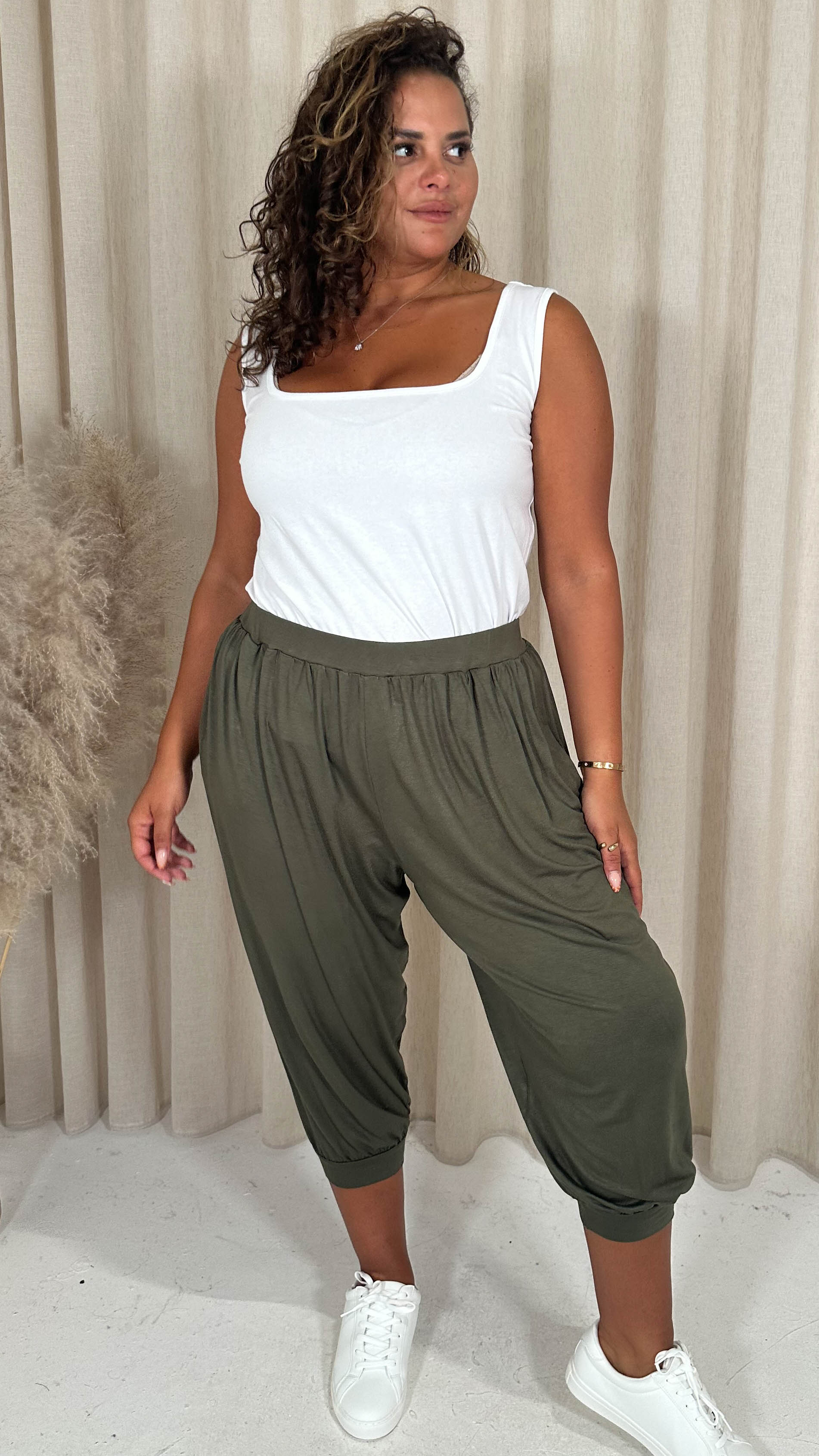 CurveWow Pocket Harem Trouser Khaki - Image 7