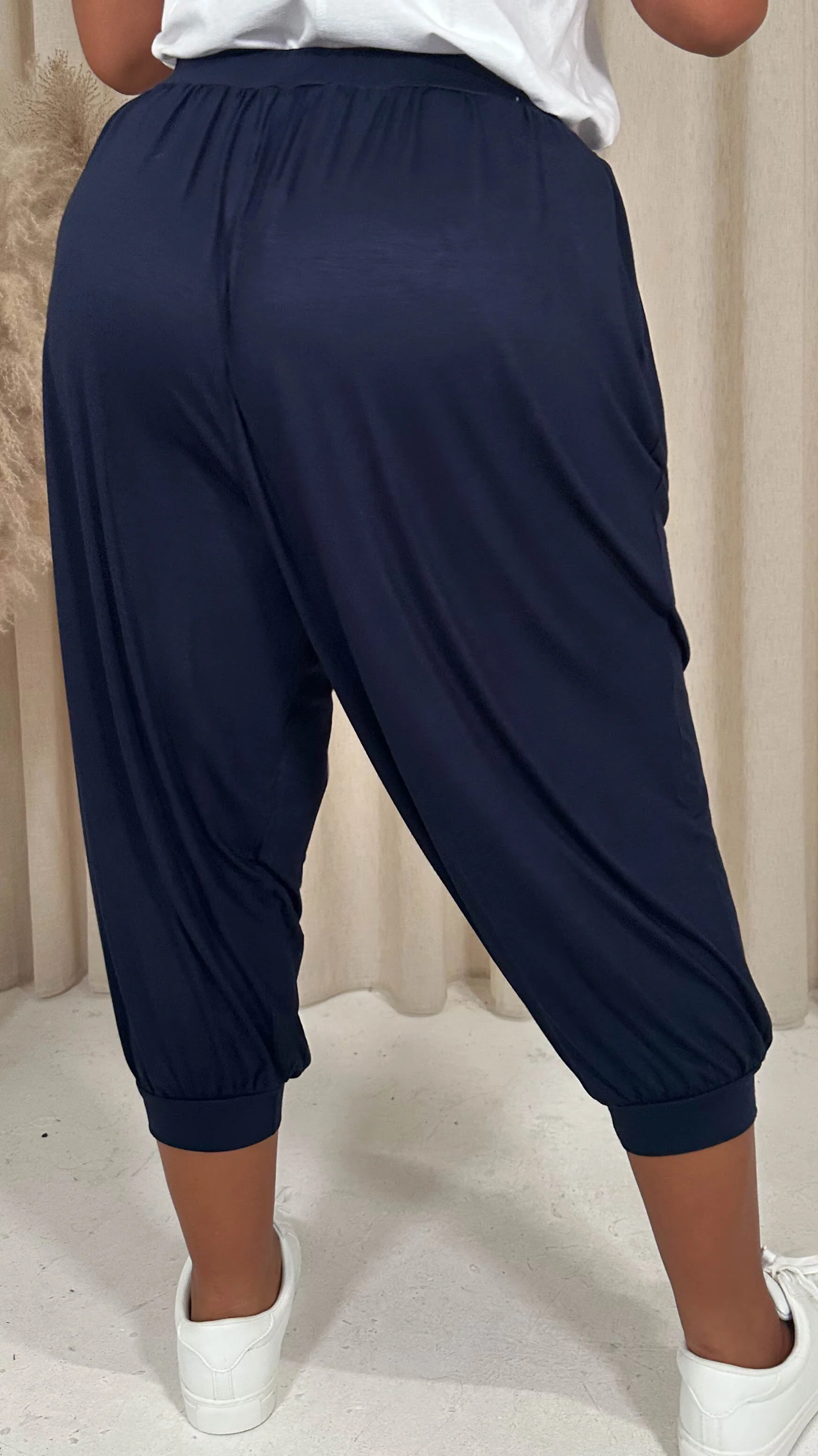 CurveWow Pocket Harem Trouser Navy - Image 6