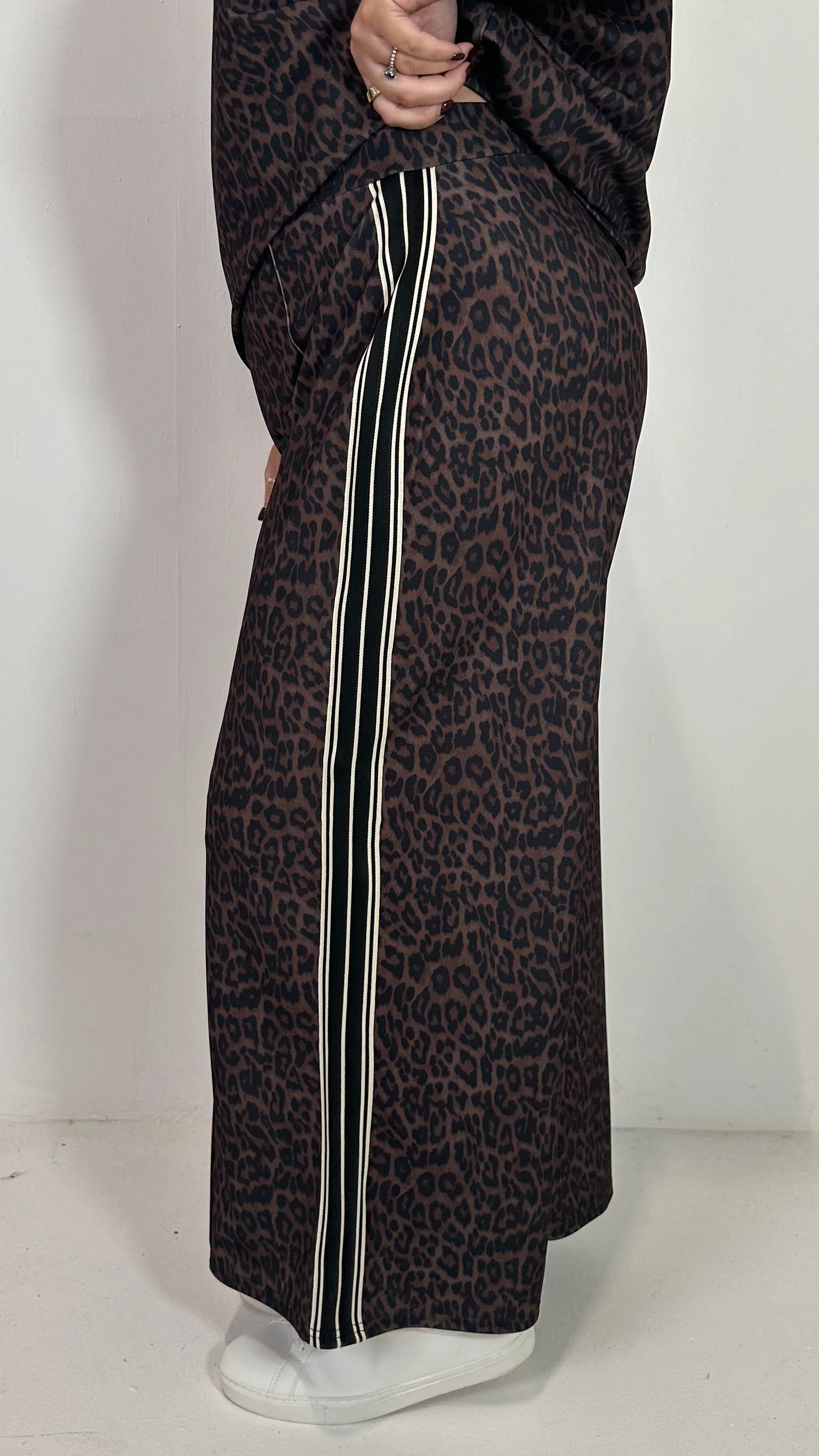 CurveWow Printed Tape Wide Leg Trousers Leopard - Image 8