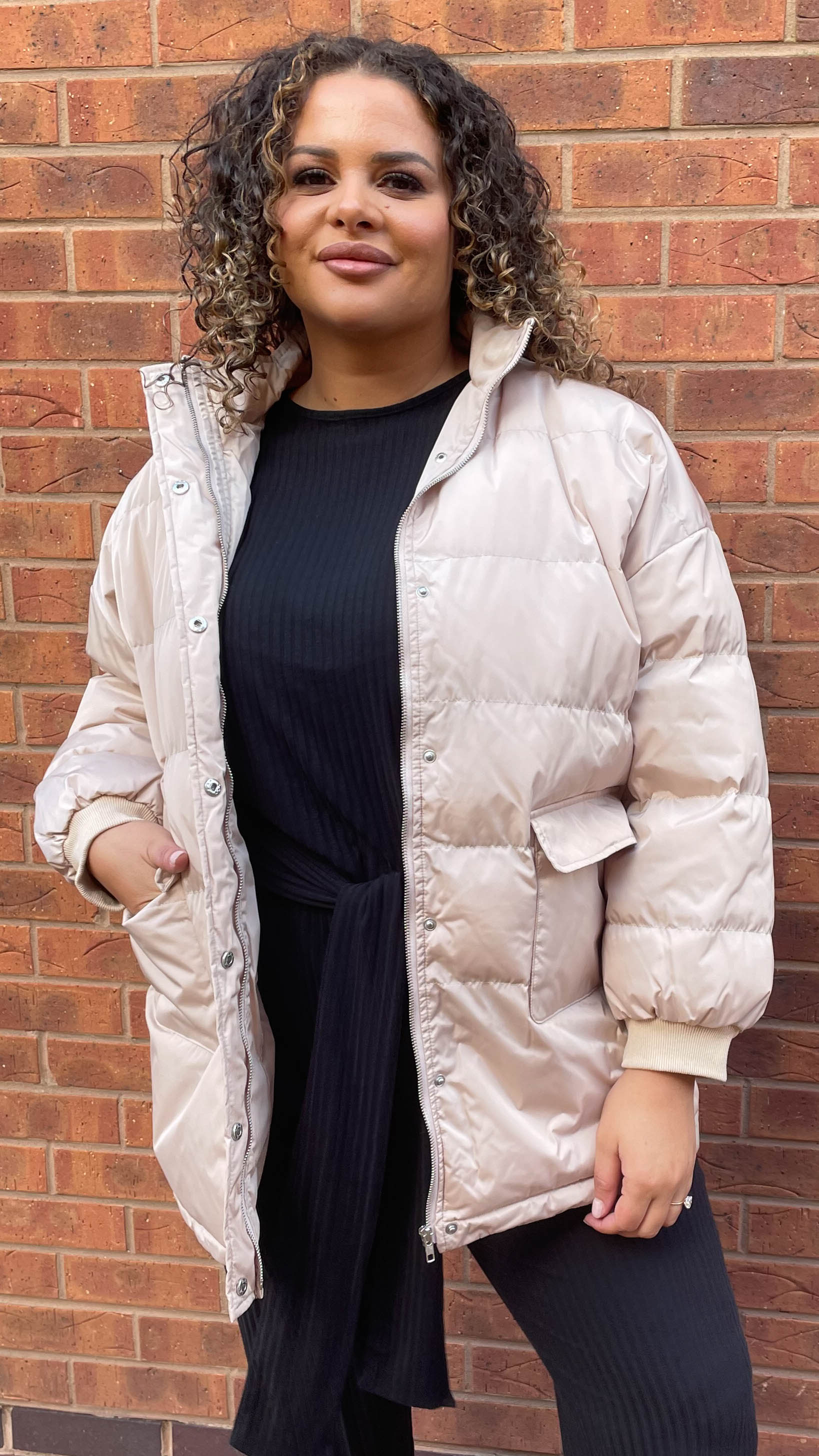 CurveWow Puffer Jacket Putty - Image 3