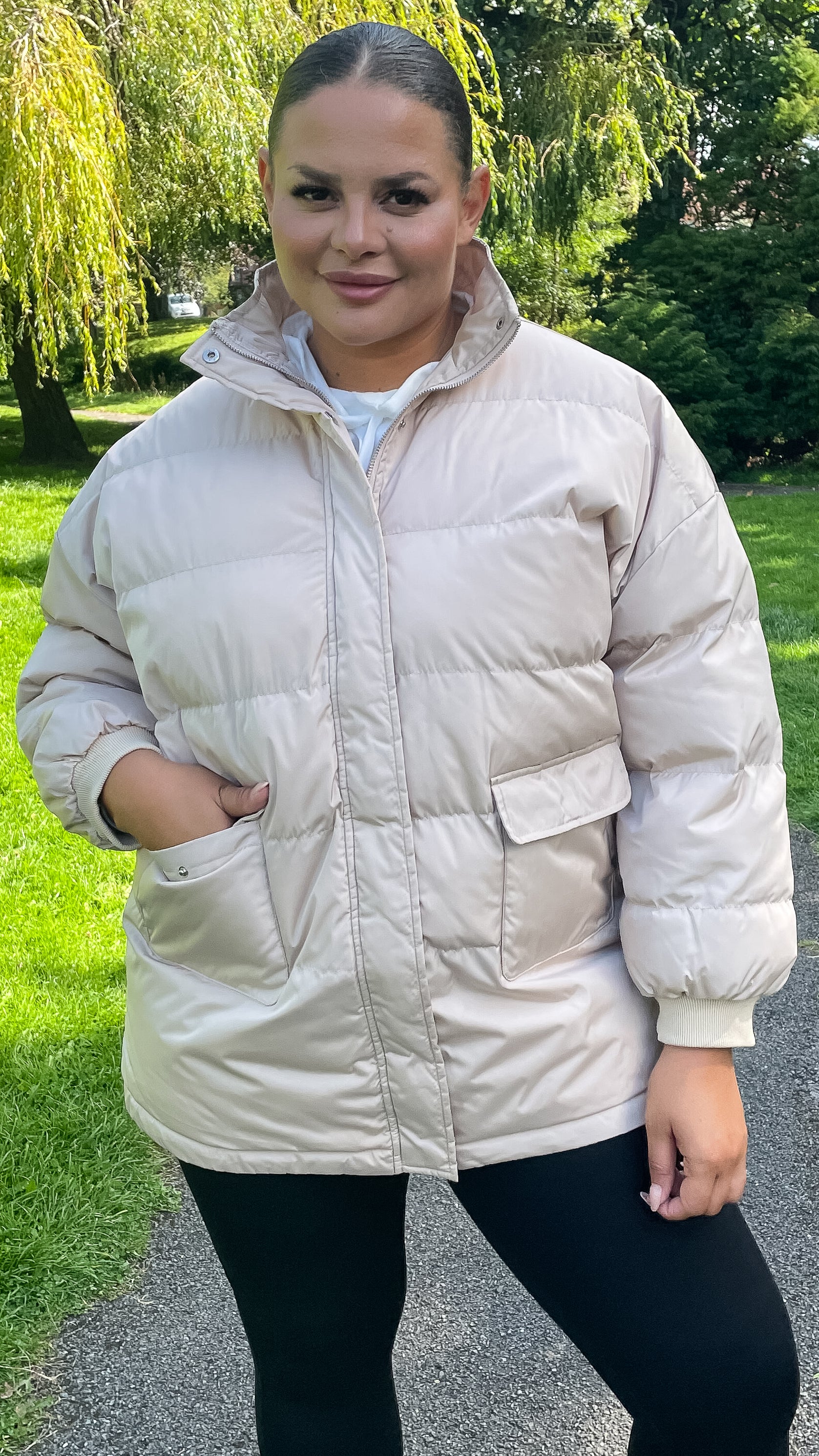 CurveWow Puffer Jacket Putty - Image 6