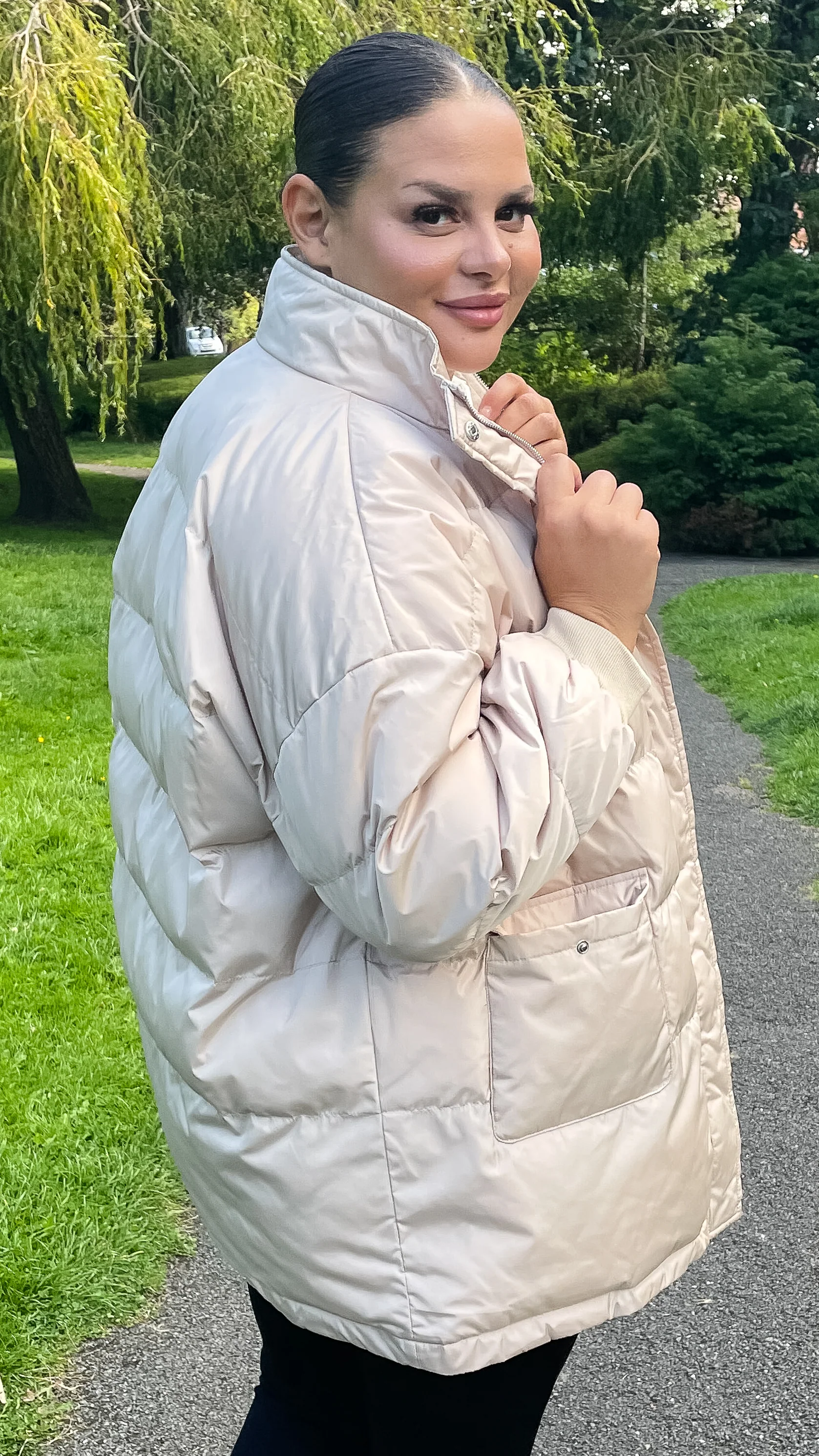CurveWow Puffer Jacket Putty - Image 7