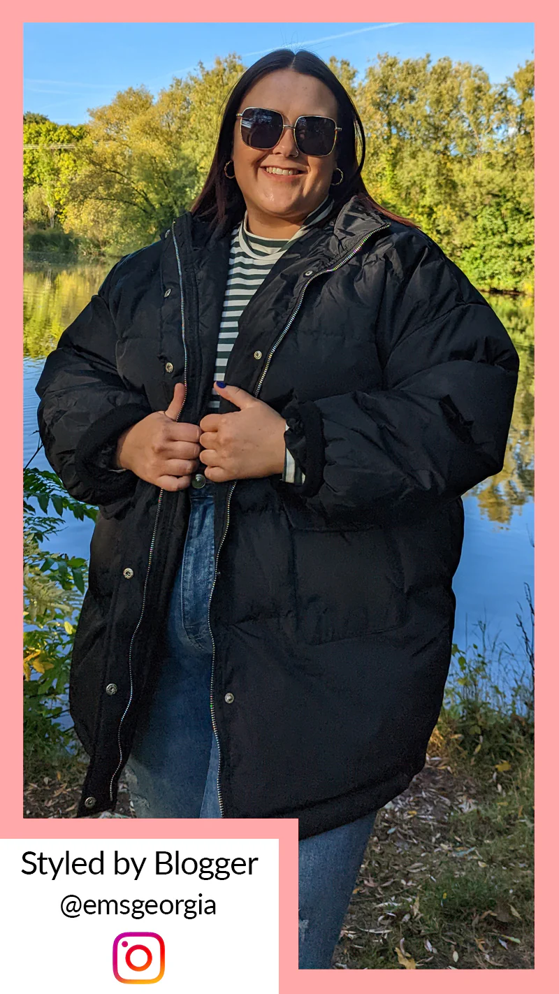 CurveWow Puffer Jacket Black - Image 2