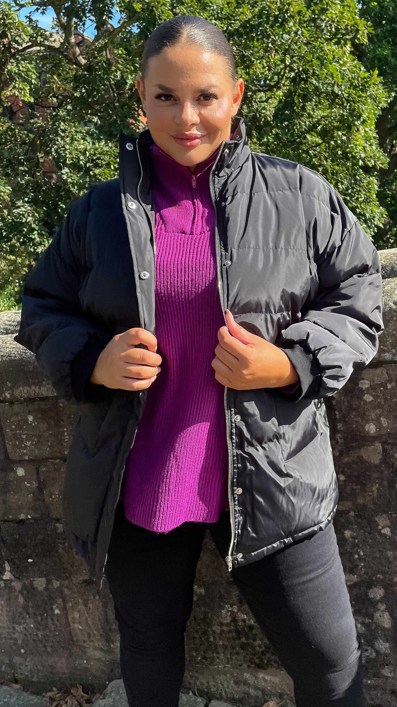 CurveWow Puffer Jacket Black - Image 5