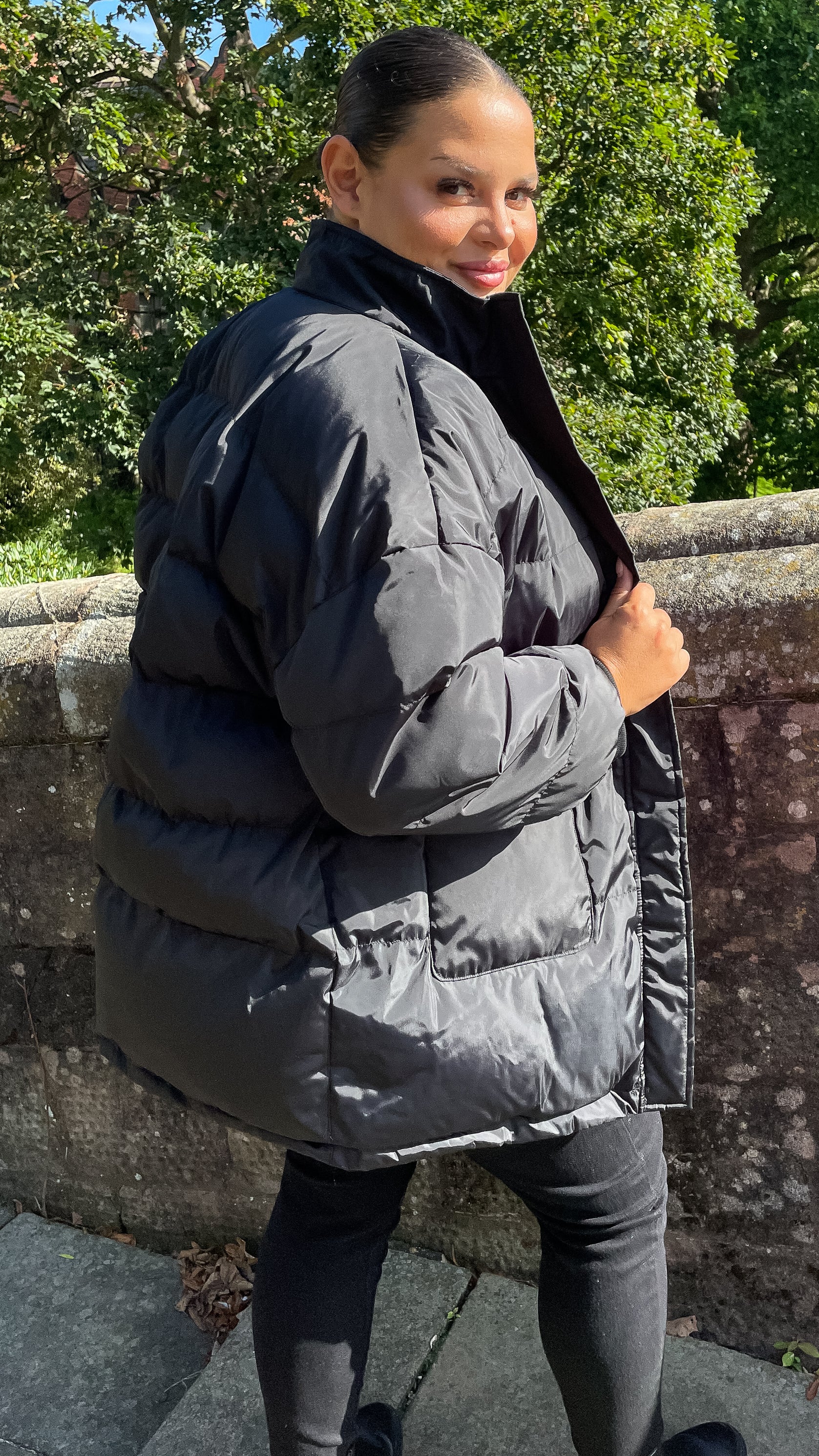 CurveWow Puffer Jacket Black - Image 6