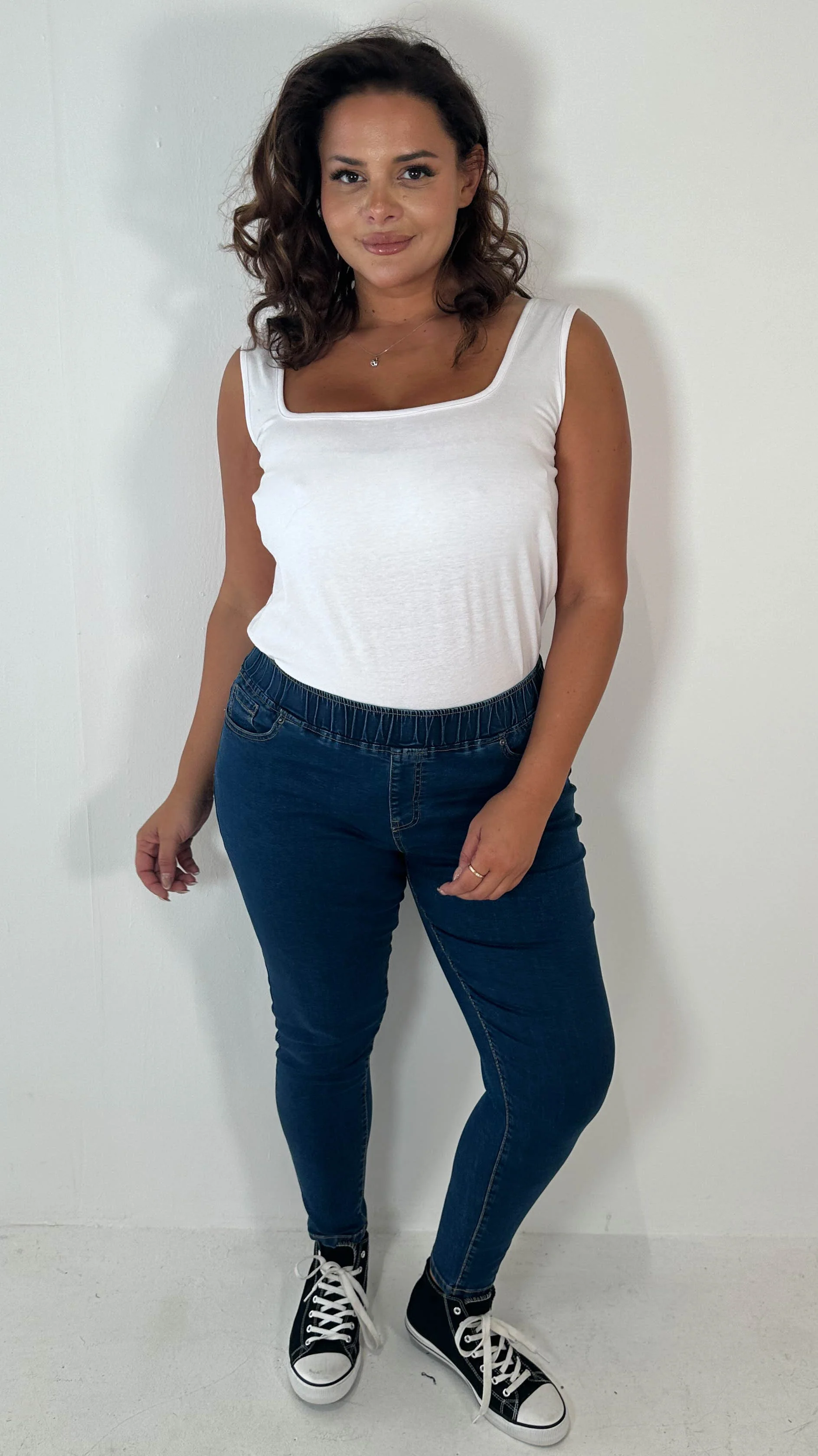 CurveWow Pull On Jegging Mid Blue - Image 4
