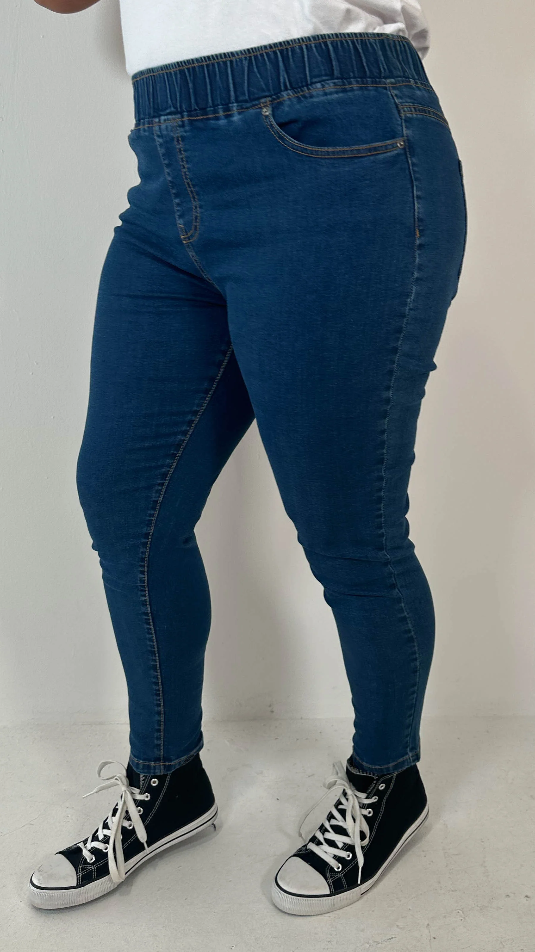 CurveWow Pull On Jegging Mid Blue - Image 6