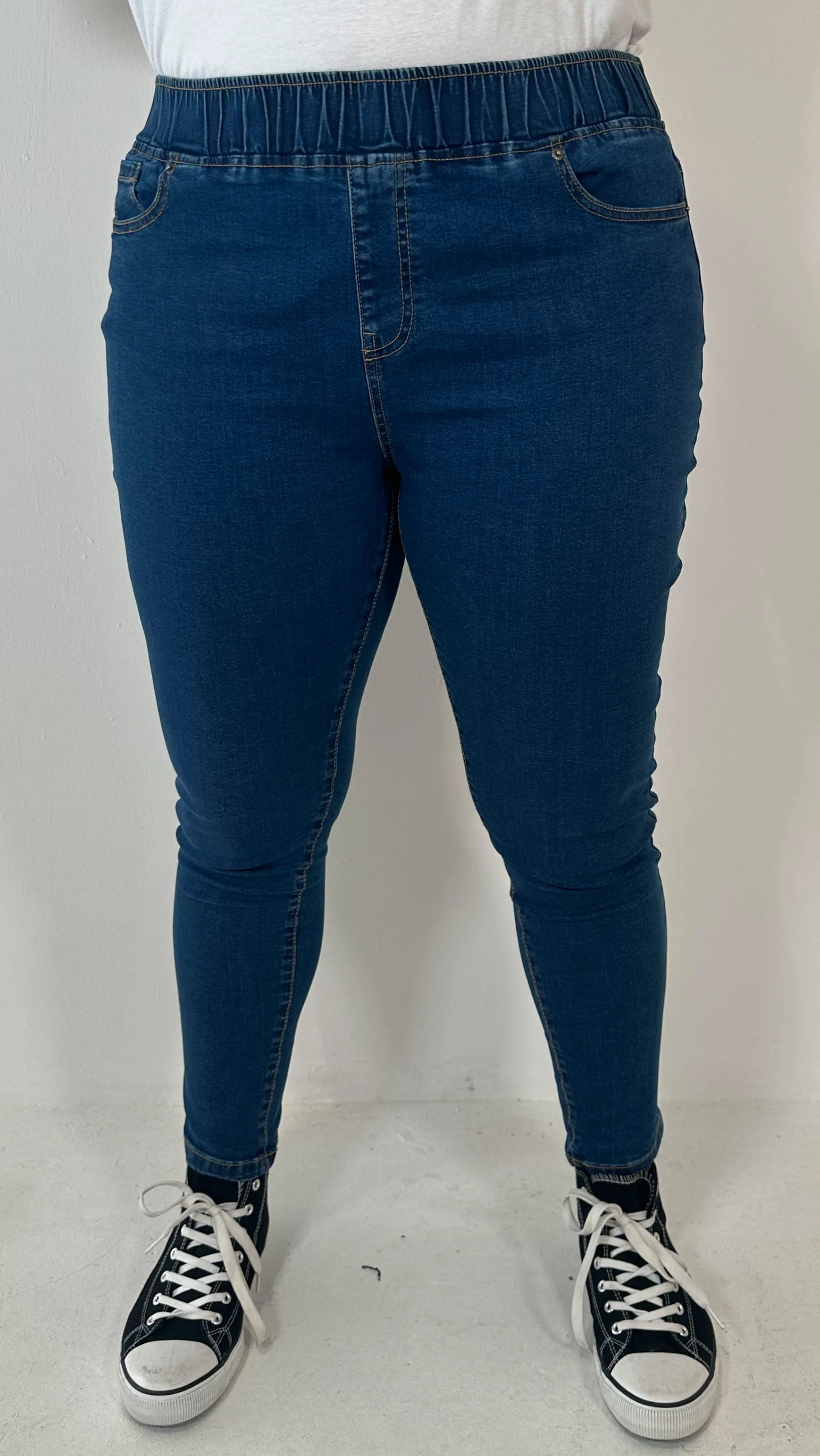 CurveWow Pull On Jegging Mid Blue - Image 7