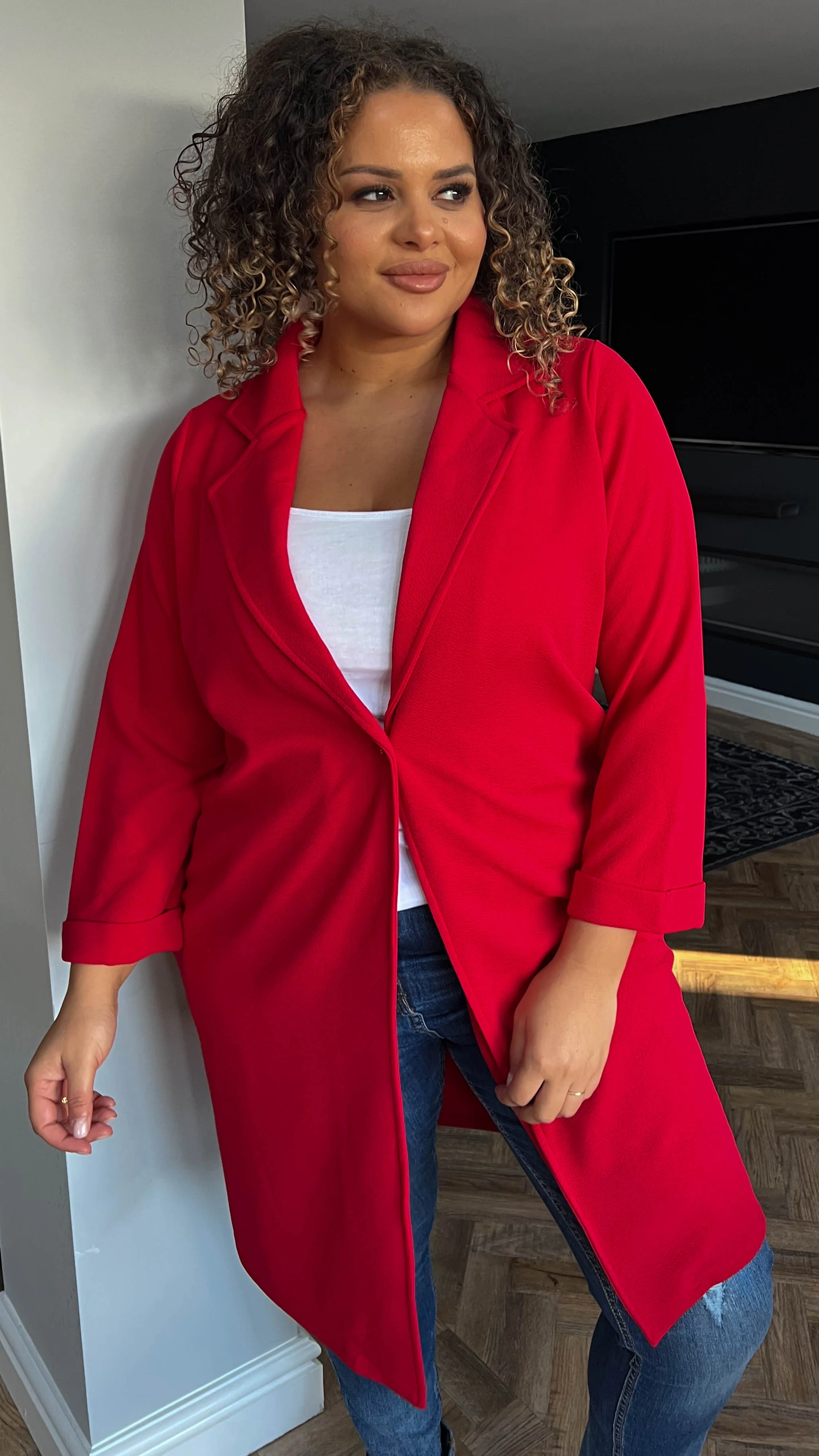 CurveWow Blazer Jacket Red