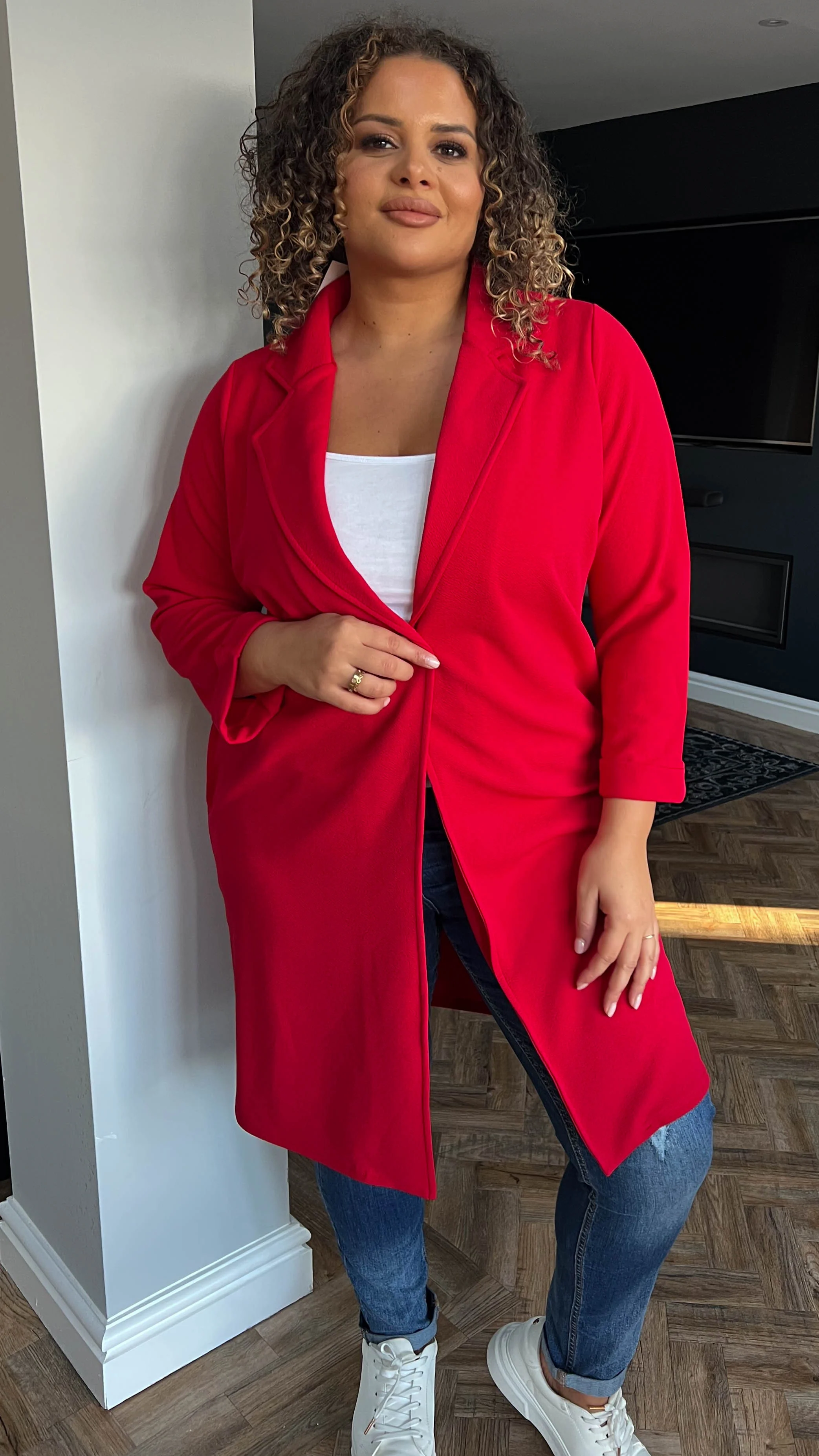 CurveWow Blazer Jacket Red - Image 5
