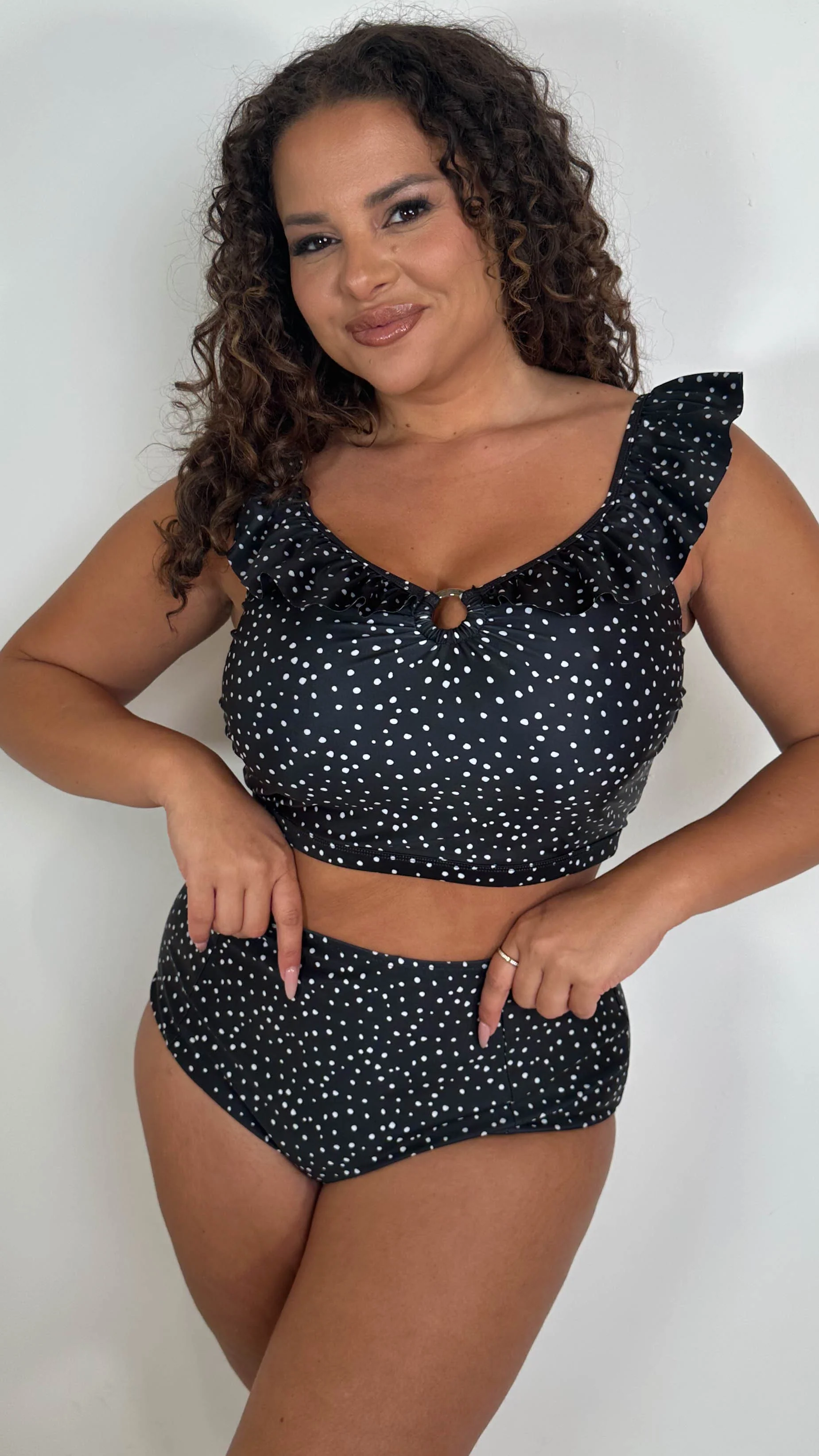 CurveWow Ring Front Frill Bikini Top Spot - Image 5